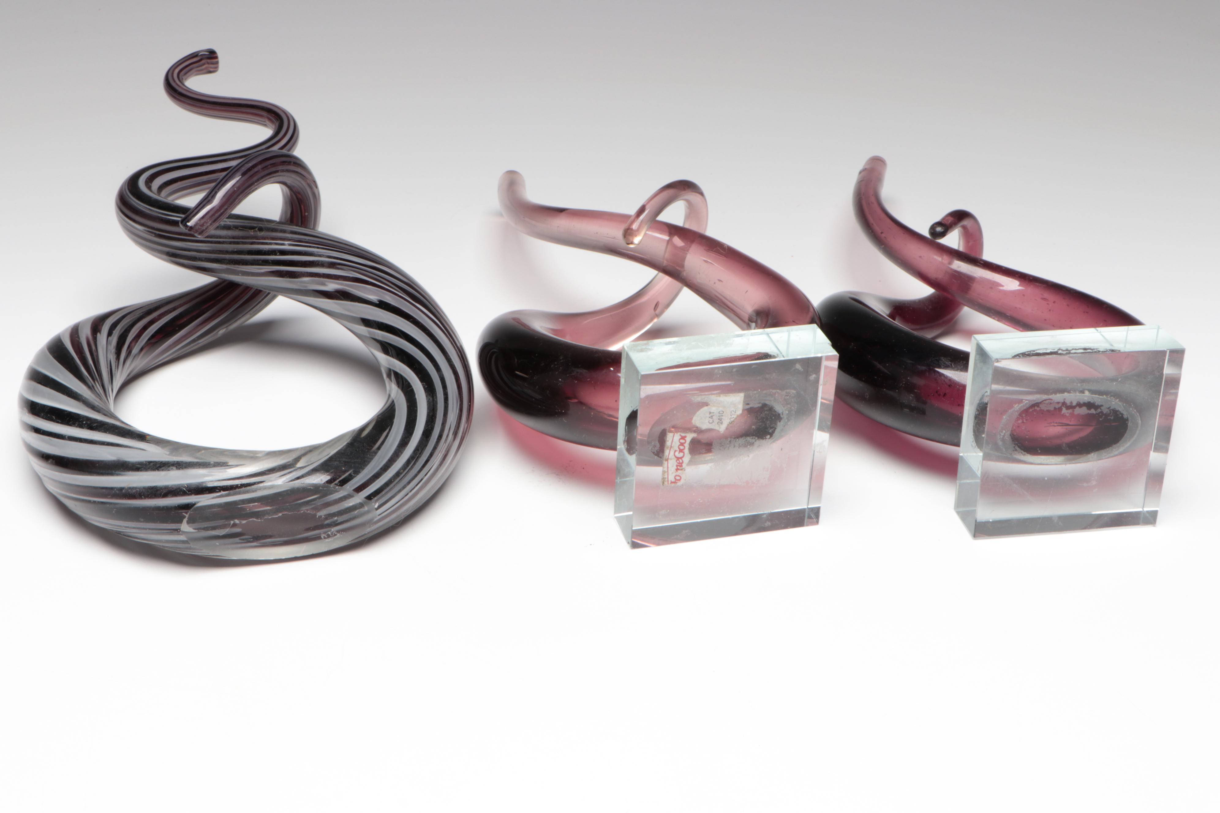 Blown Glass Spiral Sculptures