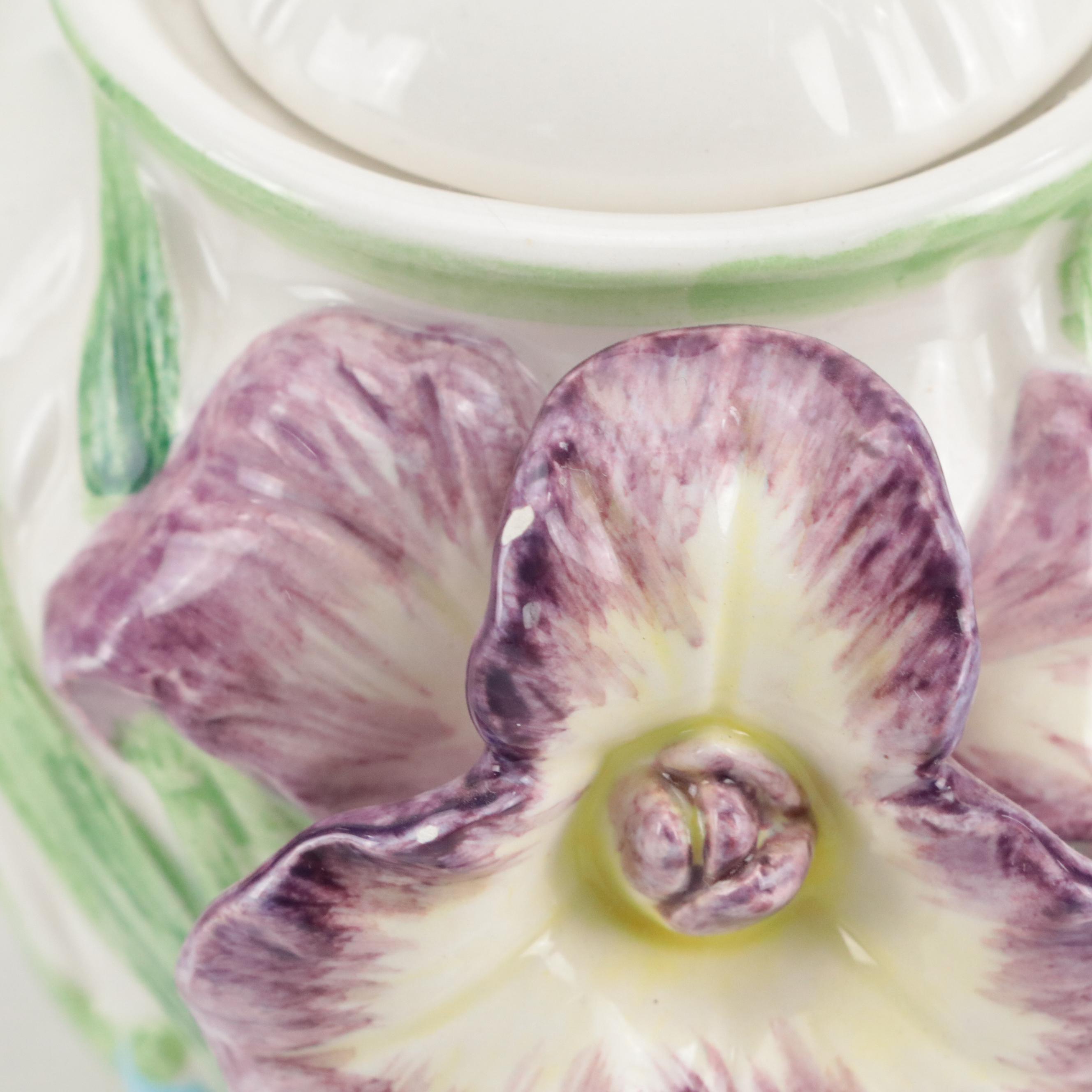 Fitz and Floyd Ceramic Tea Set and Vase