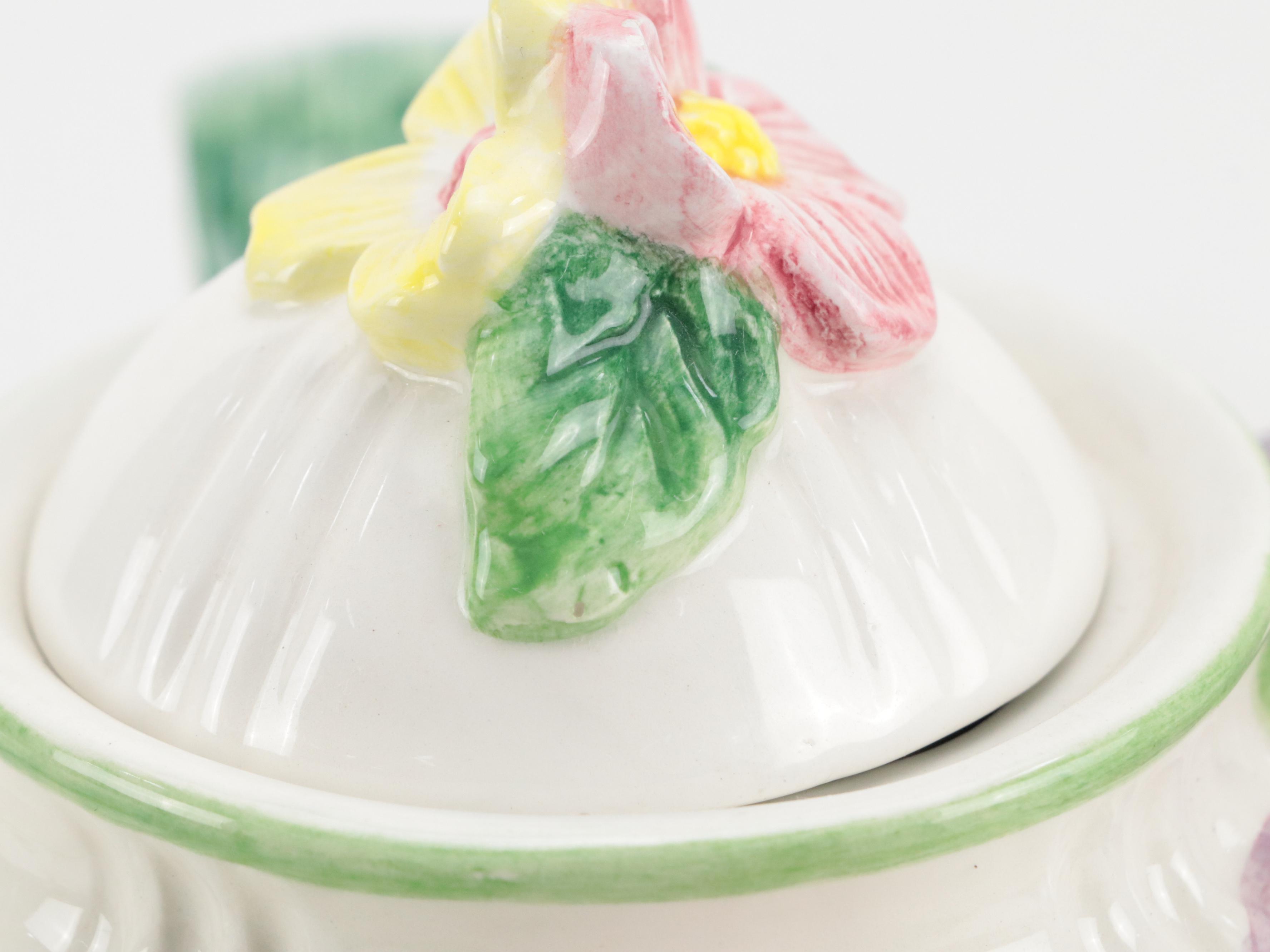 Fitz and Floyd Ceramic Tea Set and Vase