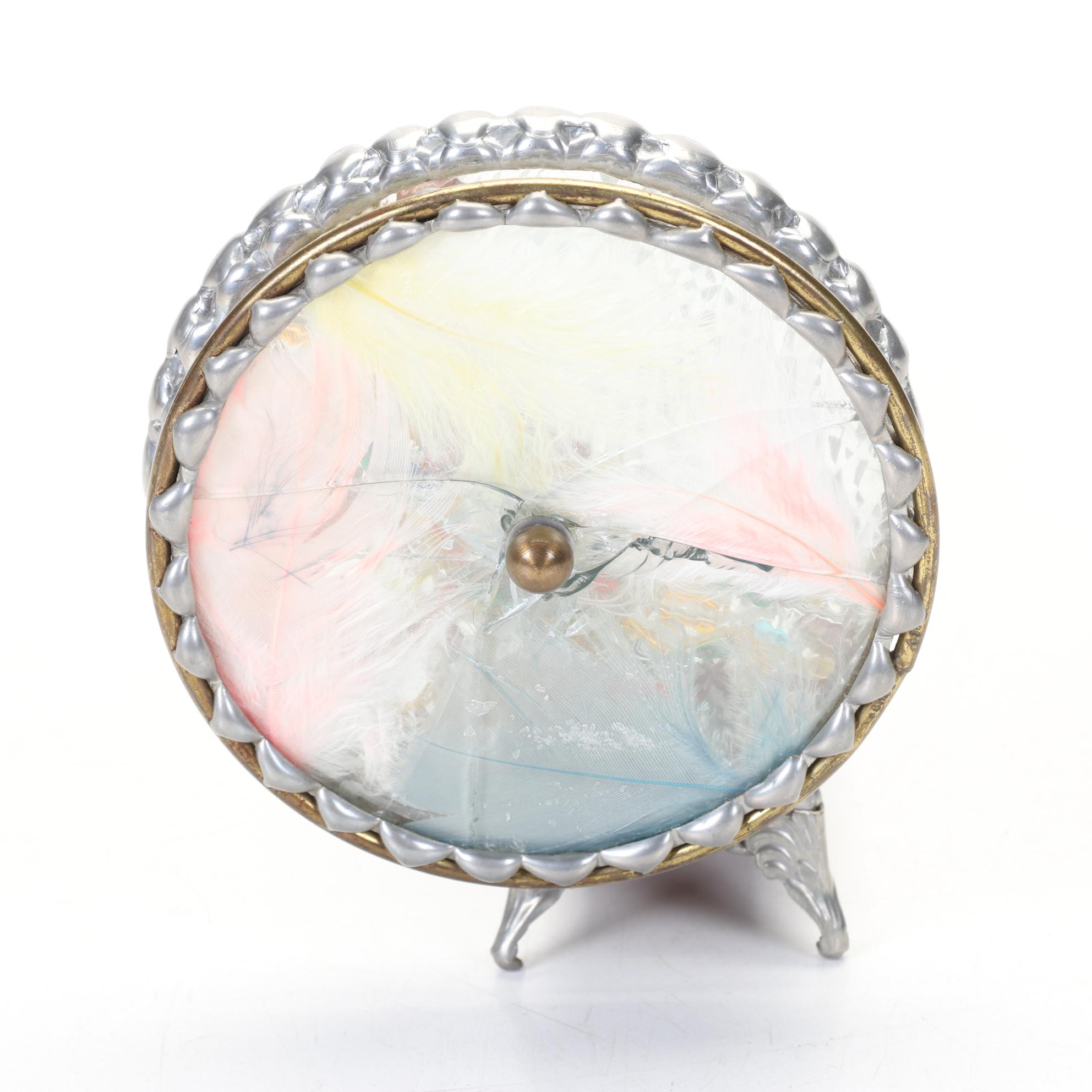 Art Glass Kaleidoscope With Two Spinner Discs and Legs, 1989