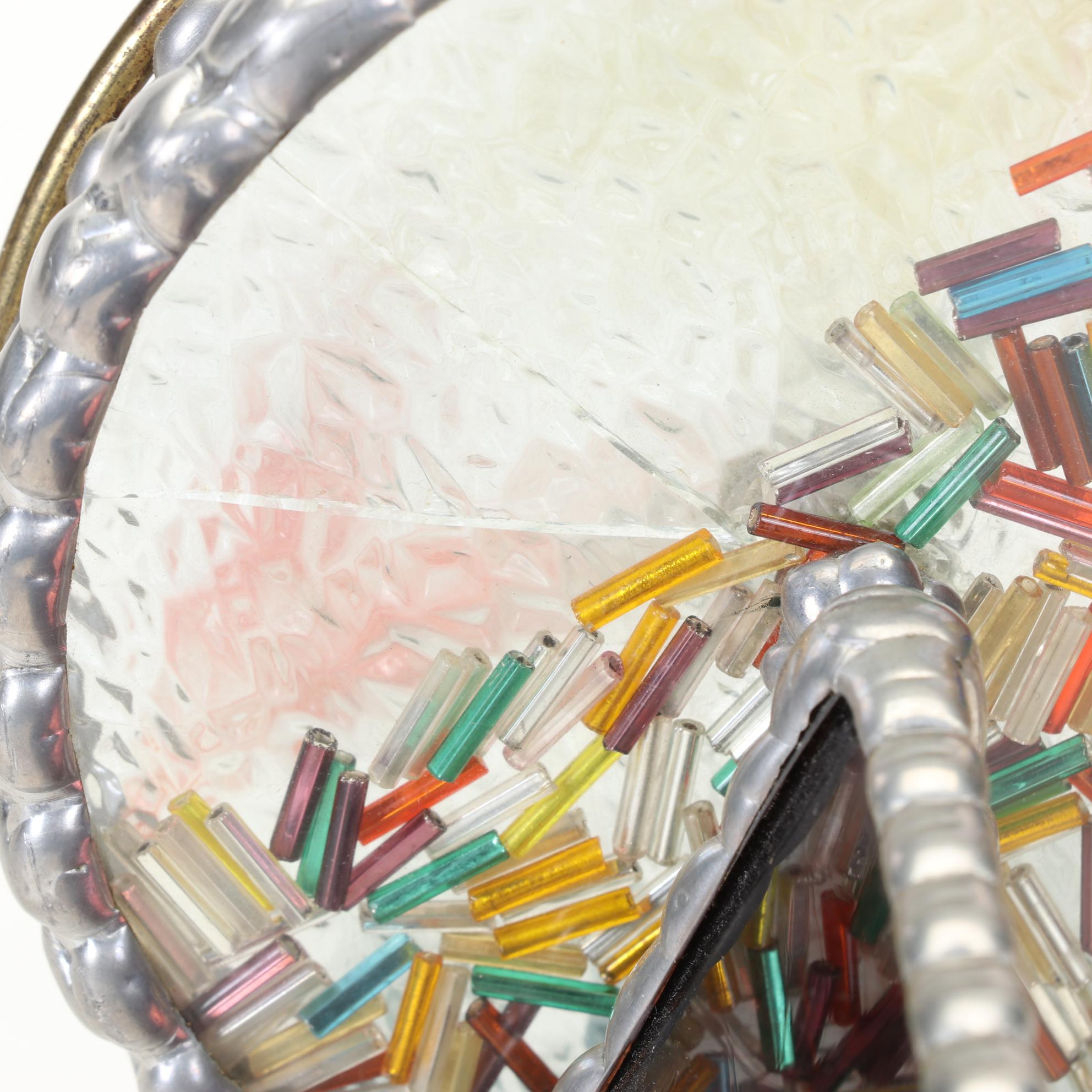 Art Glass Kaleidoscope With Two Spinner Discs and Legs, 1989