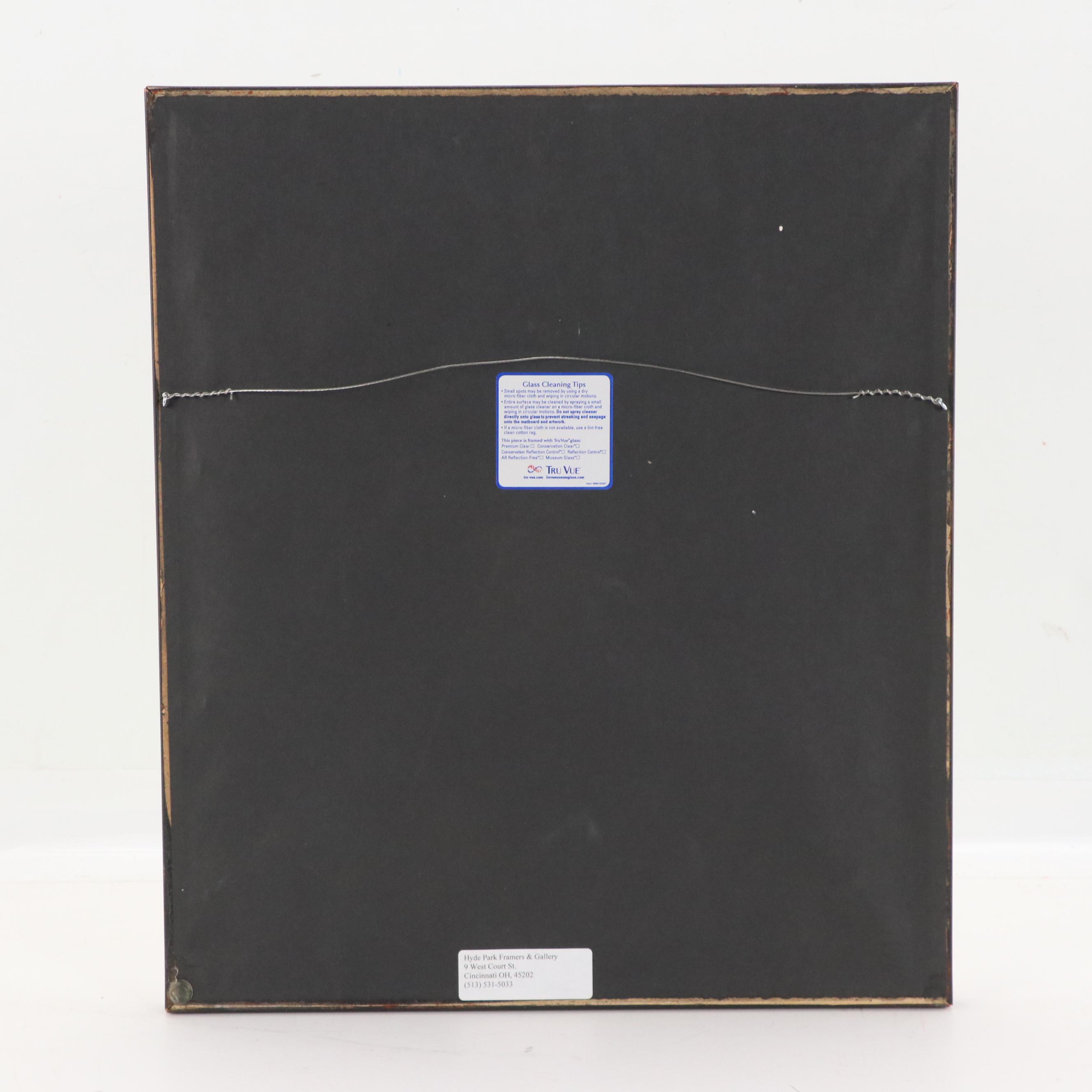 Watercolor Painting of Rural Farmhouse Landscape