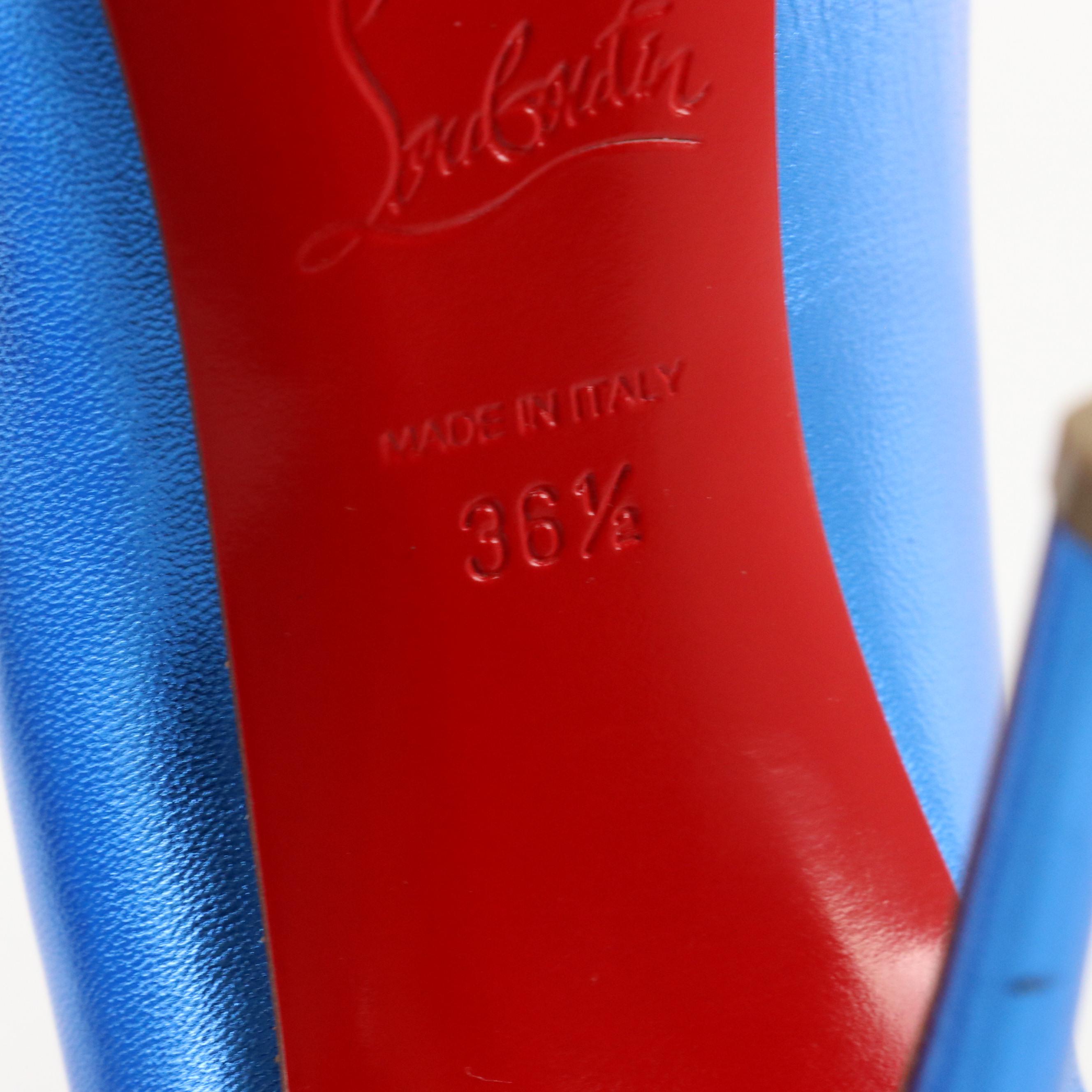 Christian Louboutin Hot Chick 100 Pumps in Sapphire Blue Metallic Leather