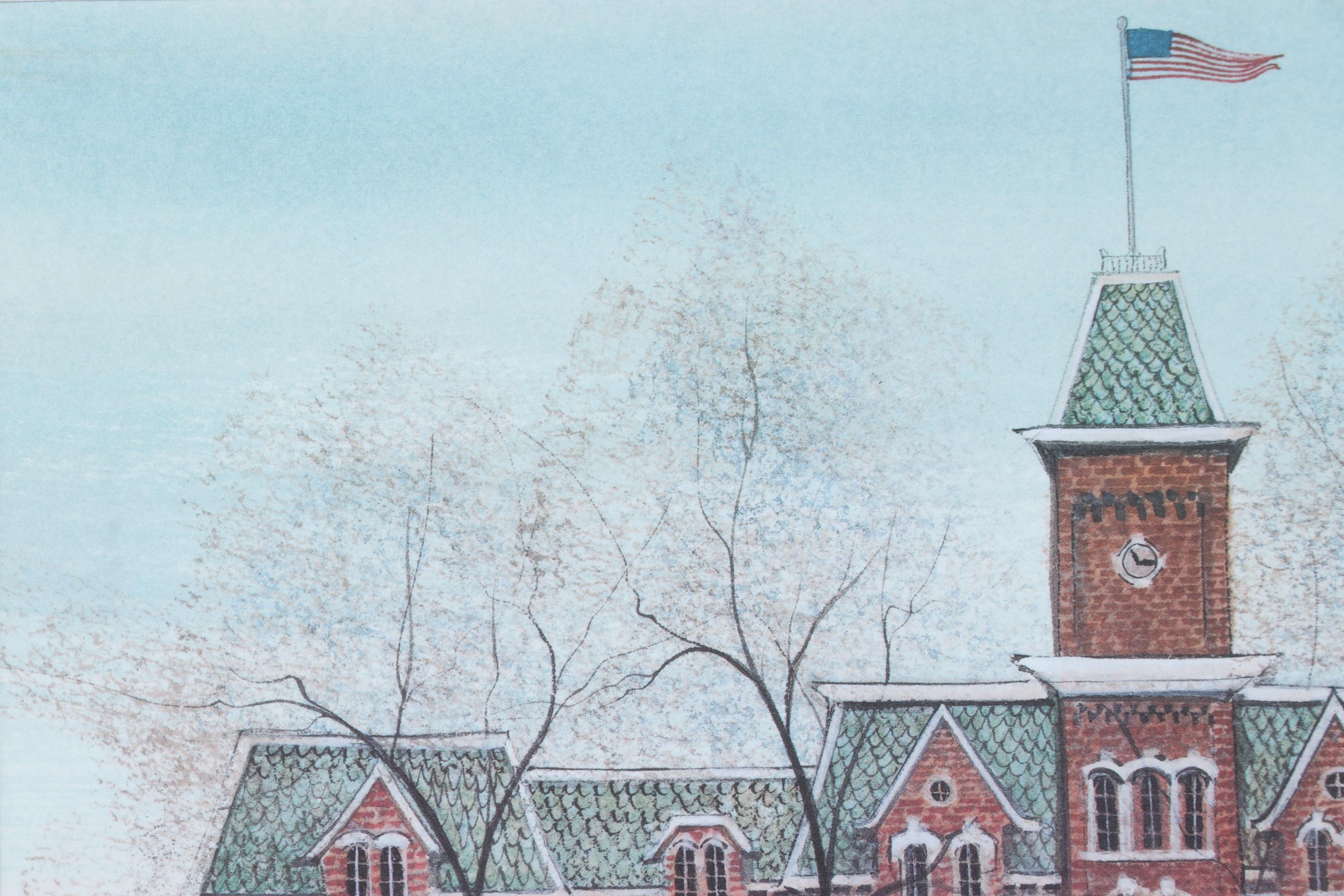 P. Buckley Moss Offset Lithograph "University Hall," 1999