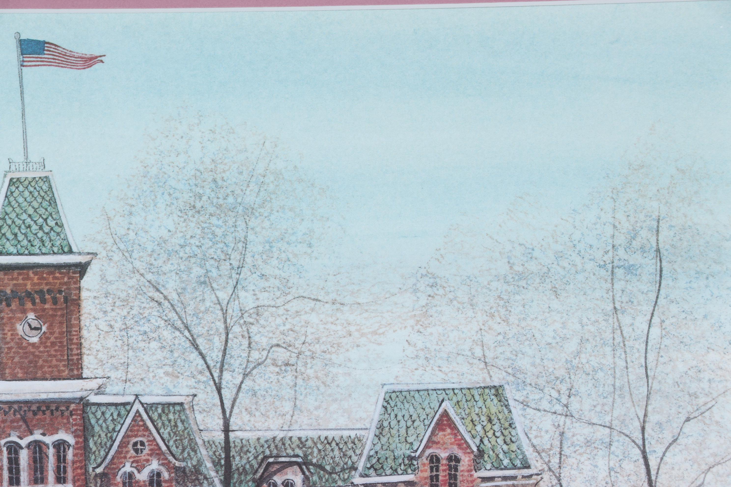 P. Buckley Moss Offset Lithograph "University Hall," 1999