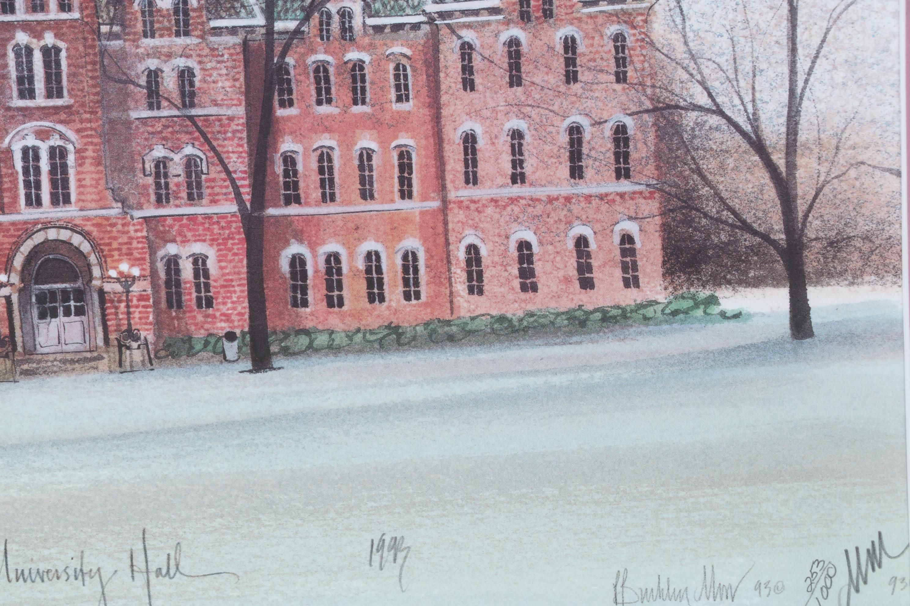 P. Buckley Moss Offset Lithograph "University Hall," 1999