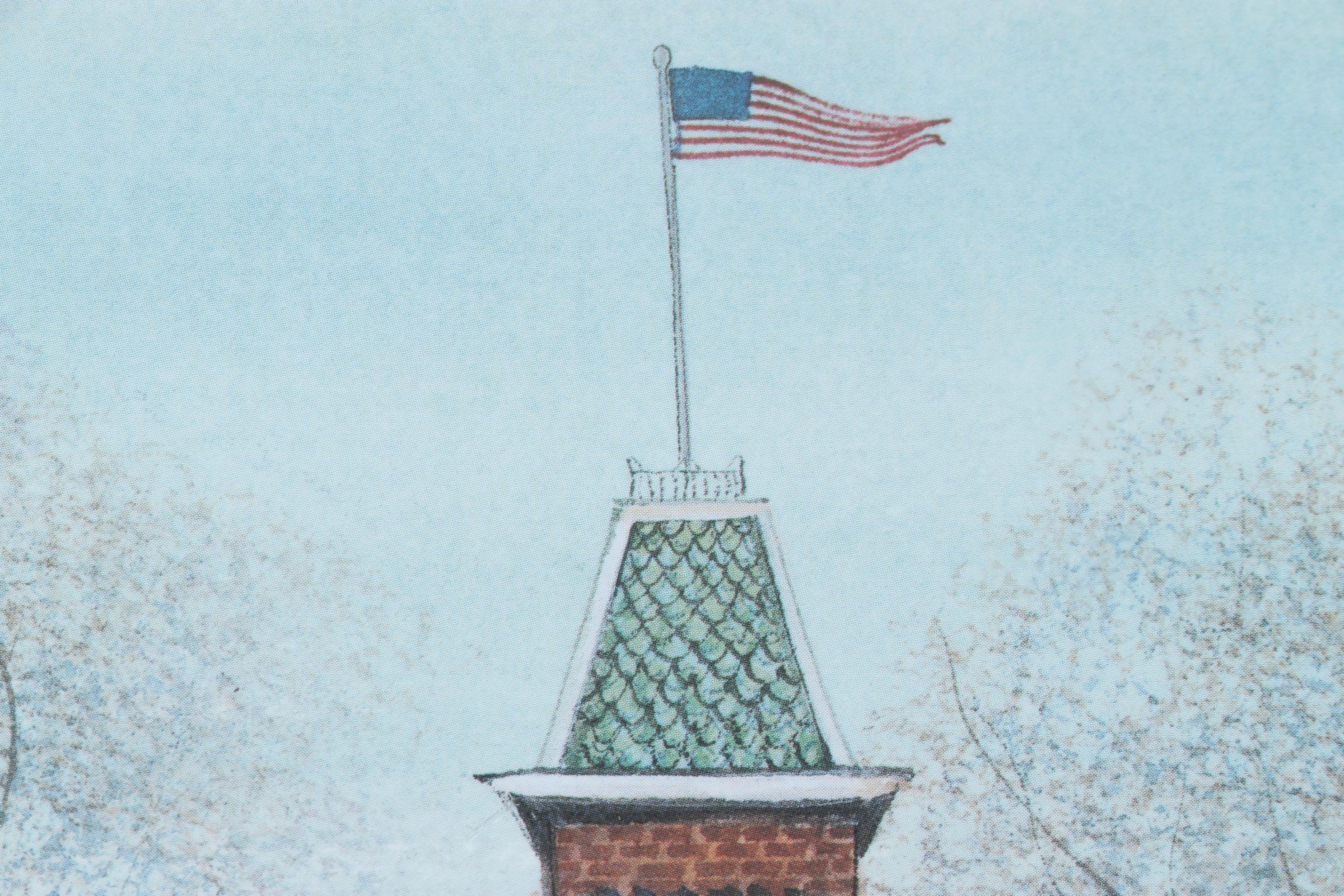 P. Buckley Moss Offset Lithograph "University Hall," 1999