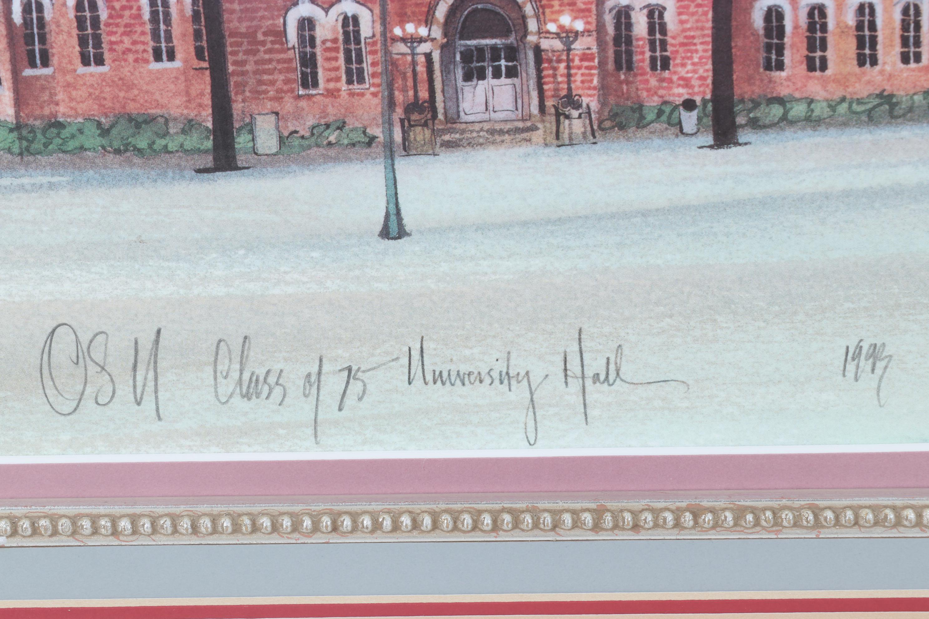 P. Buckley Moss Offset Lithograph "University Hall," 1999