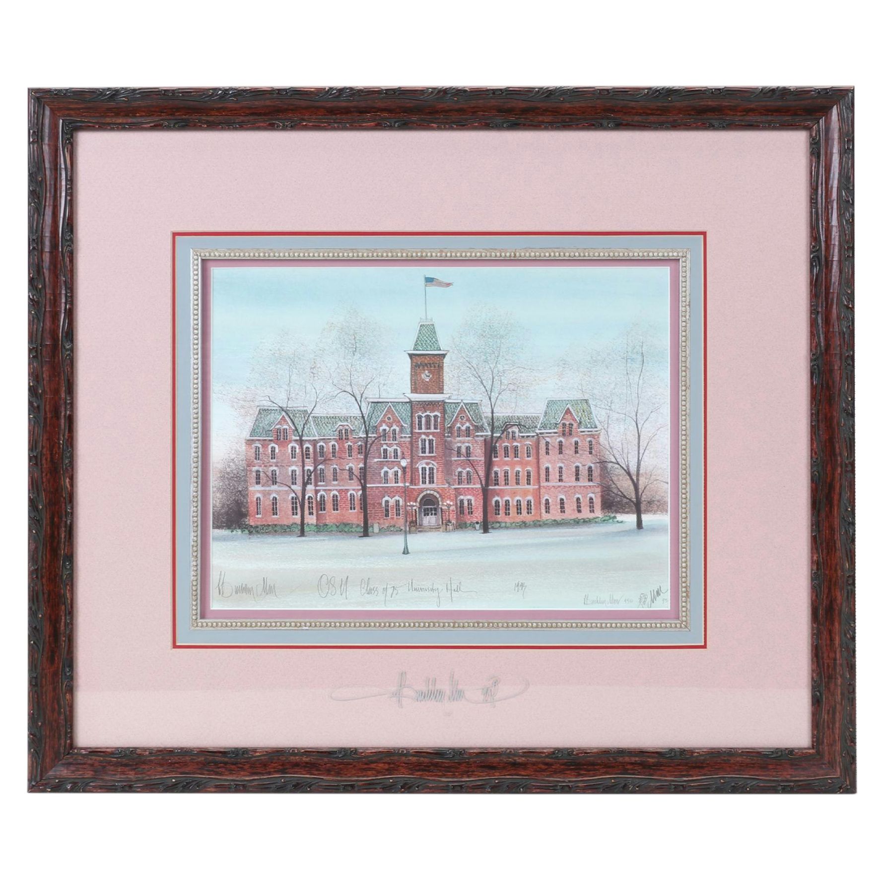 P. Buckley Moss Offset Lithograph "University Hall," 1999