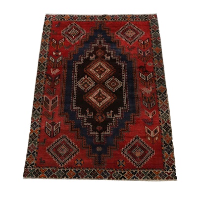 5'1 x 7'10 Hand-Knotted Persian Qashqai Area Rug