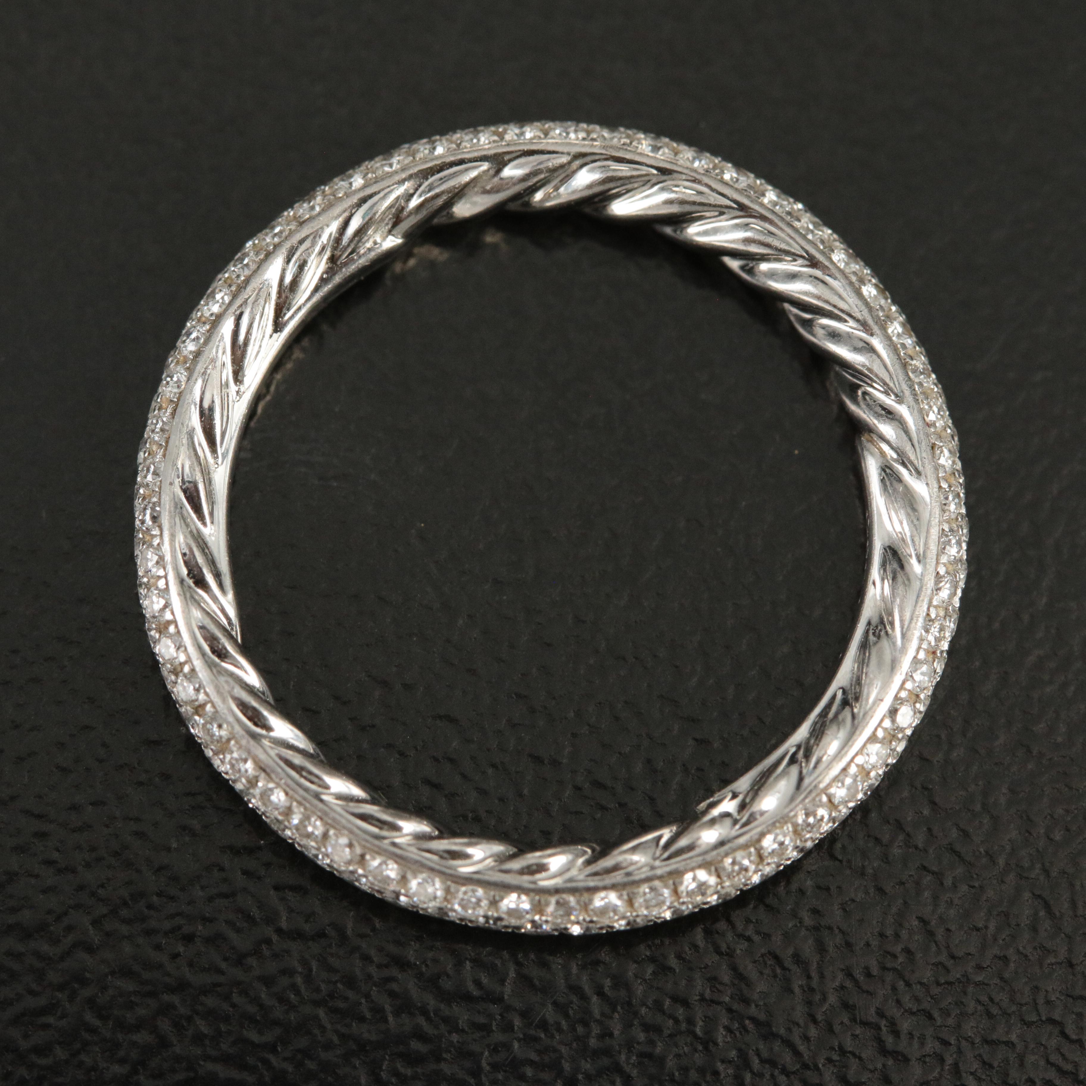 David Yurman "Eden" Platinum 0.82 CTW Diamond Eternity Ring
