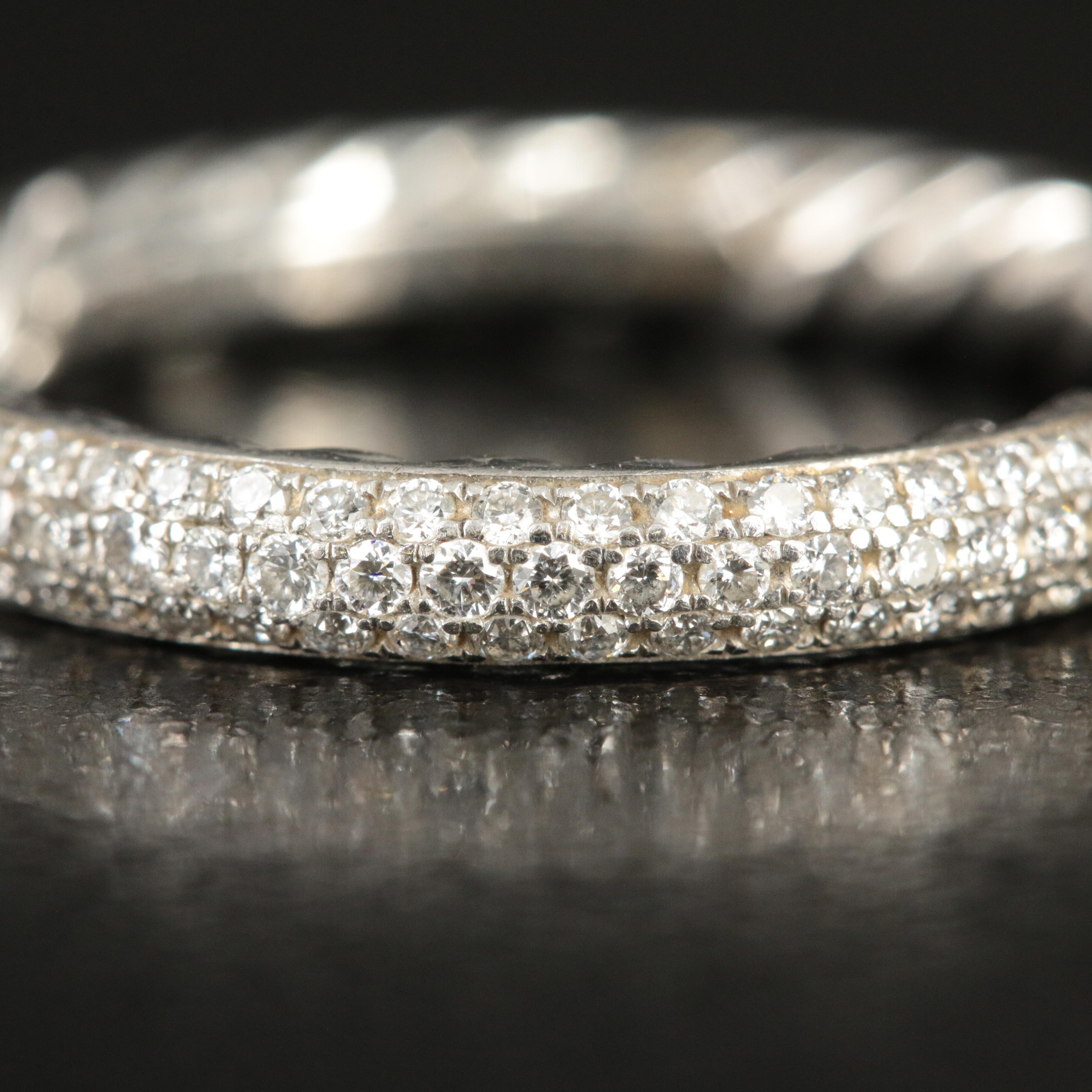 David Yurman "Eden" Platinum 0.82 CTW Diamond Eternity Ring