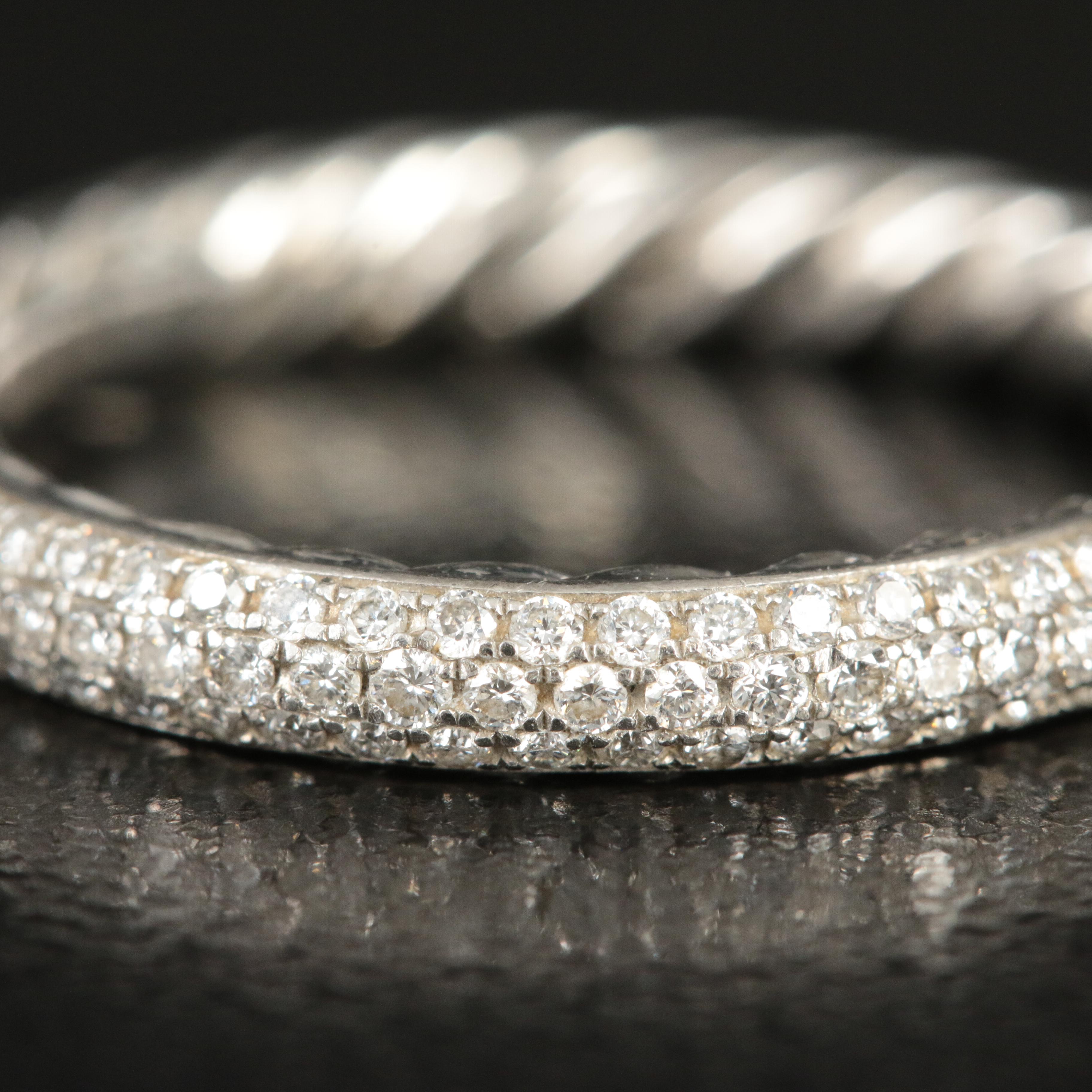 David Yurman "Eden" Platinum 0.82 CTW Diamond Eternity Ring