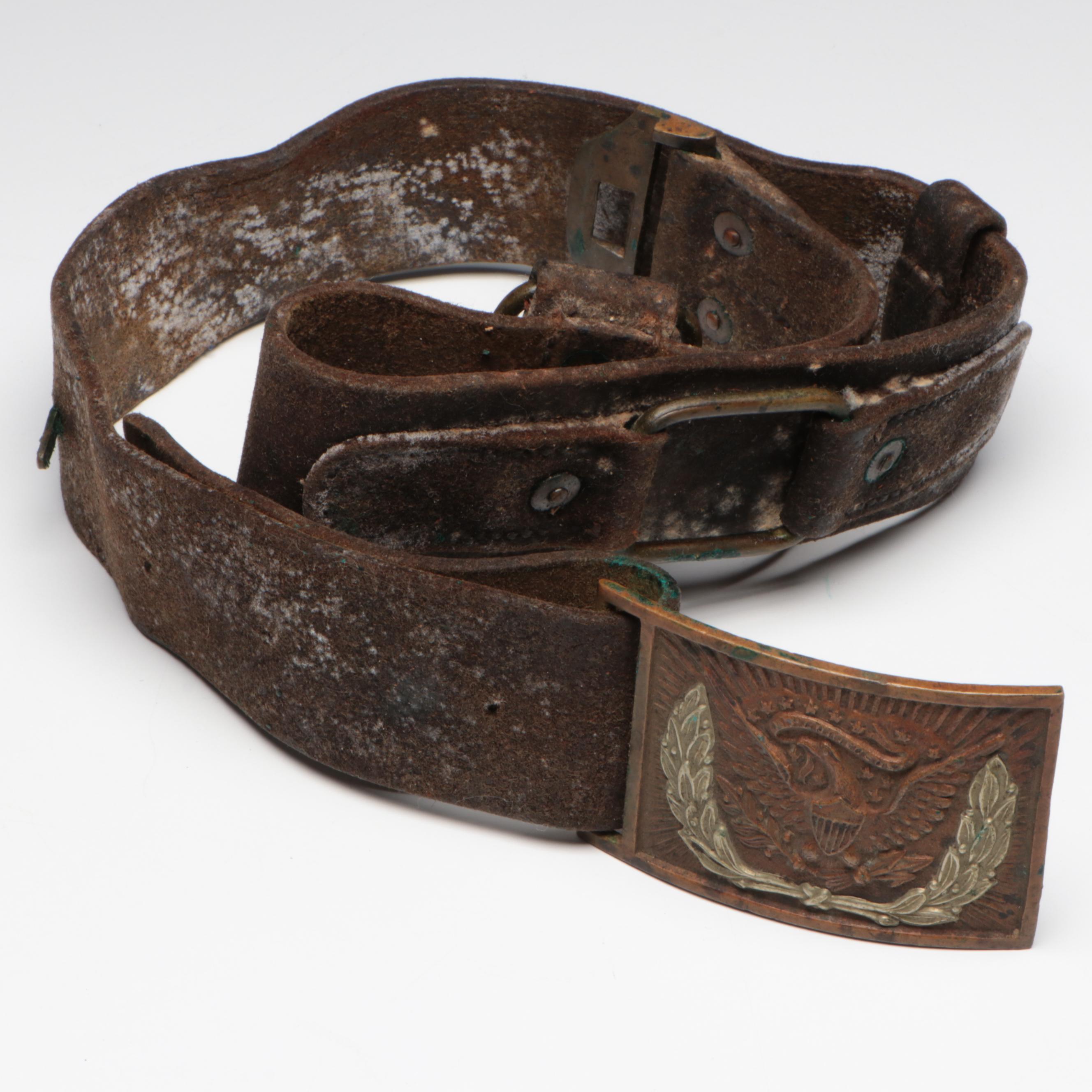 Civil War Era M1851 NCO Cavalry Belt Buckle and Hanger