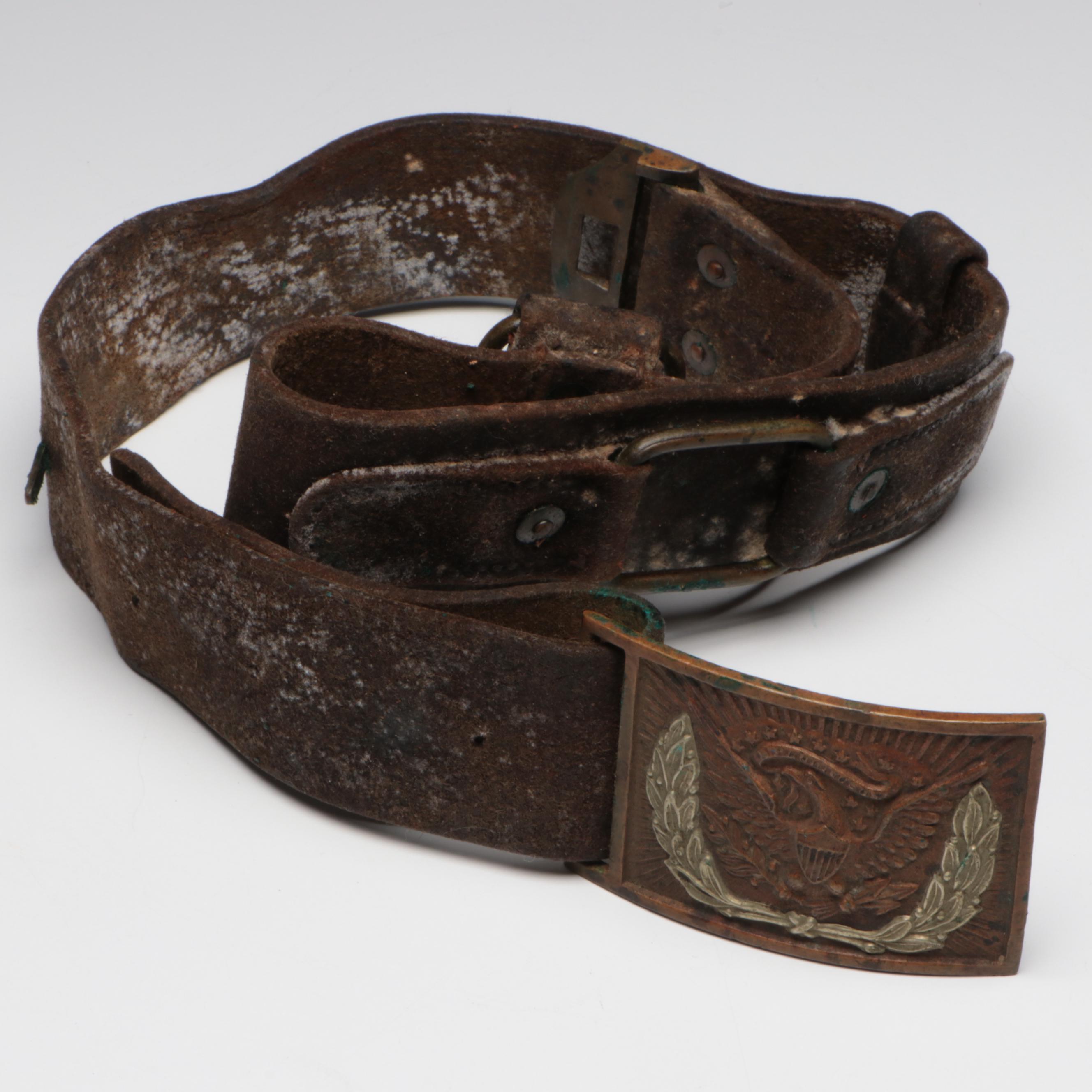 Civil War Era M1851 NCO Cavalry Belt Buckle and Hanger