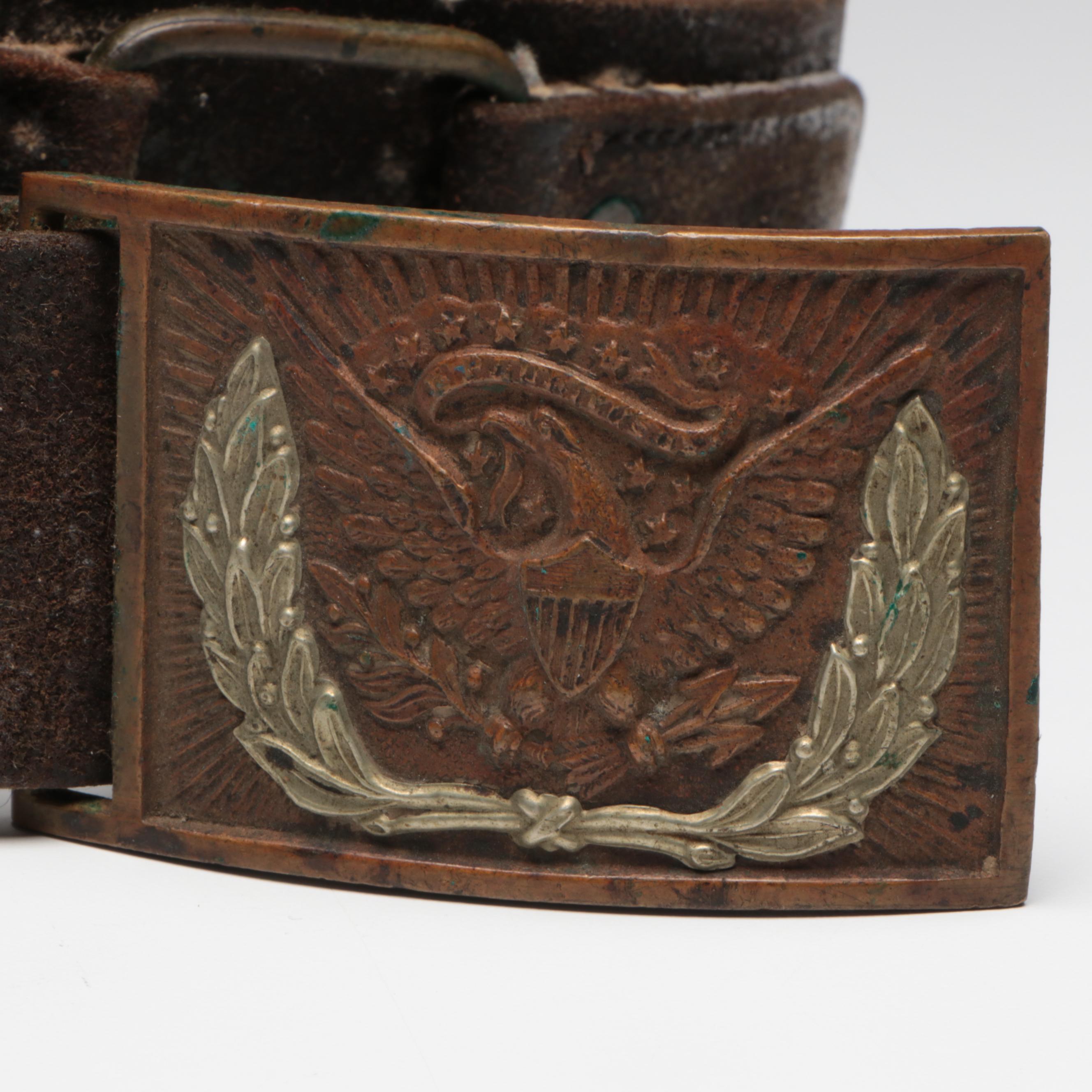 Civil War Era M1851 NCO Cavalry Belt Buckle and Hanger