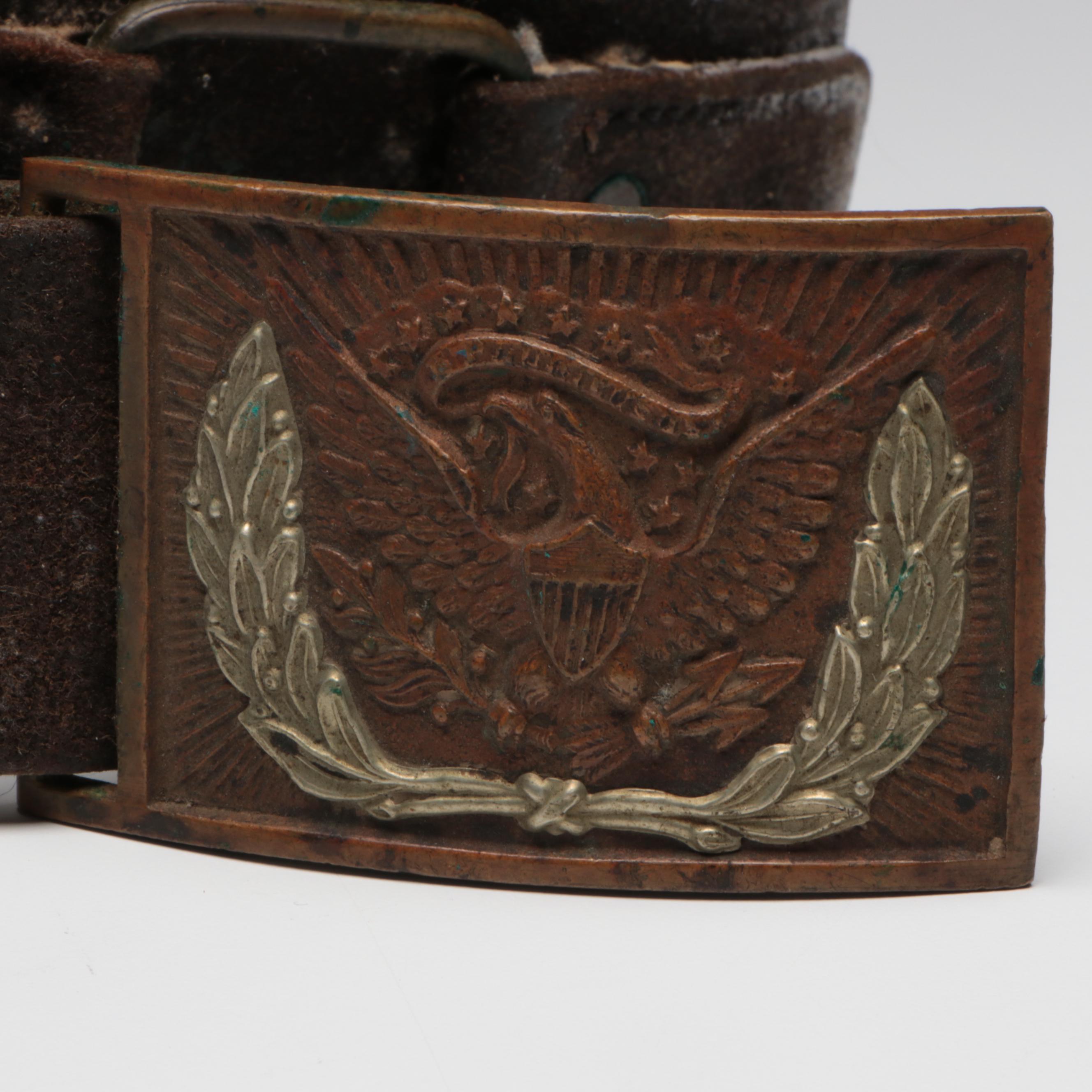 Civil War Era M1851 NCO Cavalry Belt Buckle and Hanger