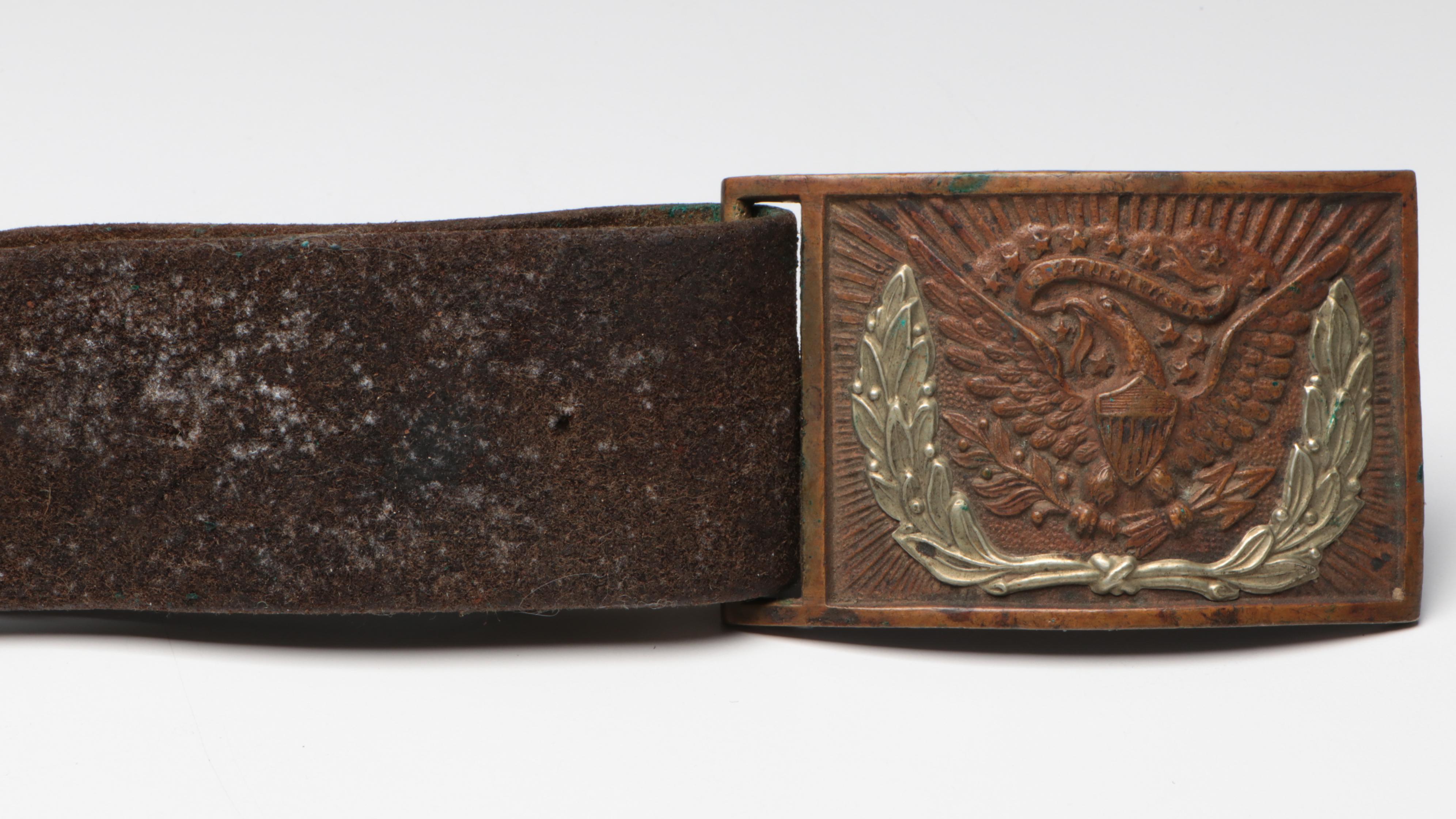 Civil War Era M1851 NCO Cavalry Belt Buckle and Hanger