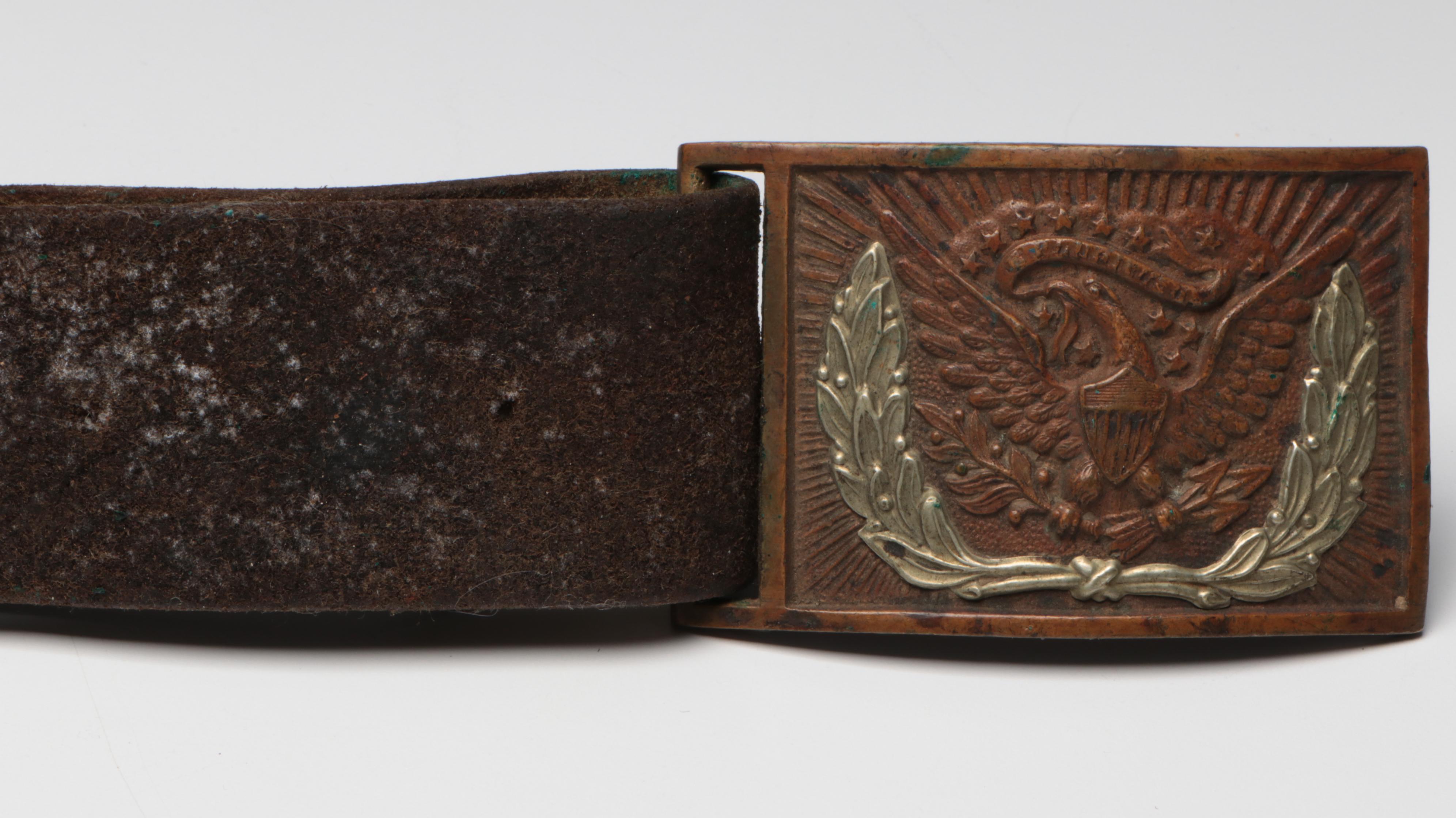 Civil War Era M1851 NCO Cavalry Belt Buckle and Hanger