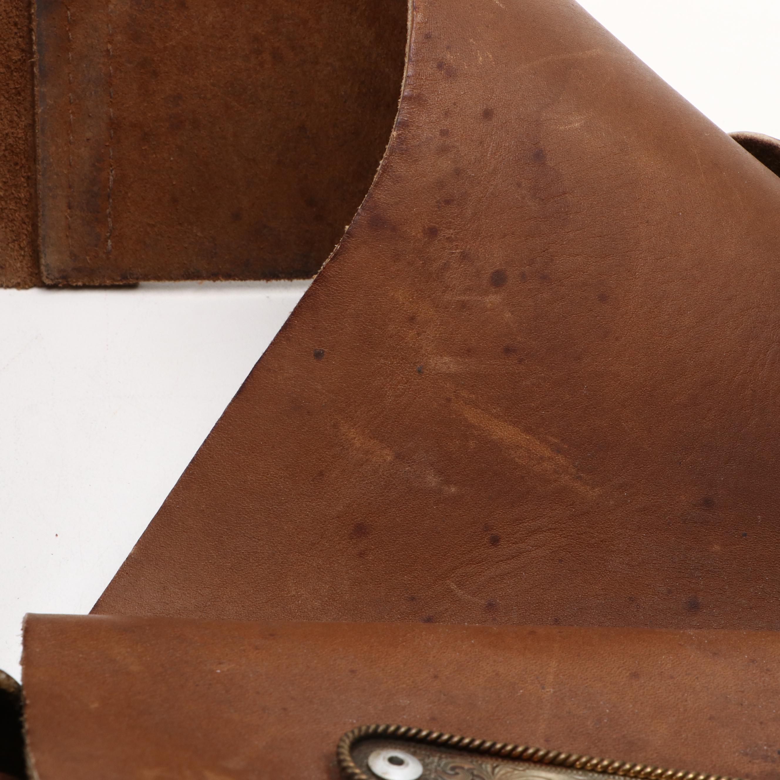 Leather Saddle Bags with Knife Sheath and Tool Holder