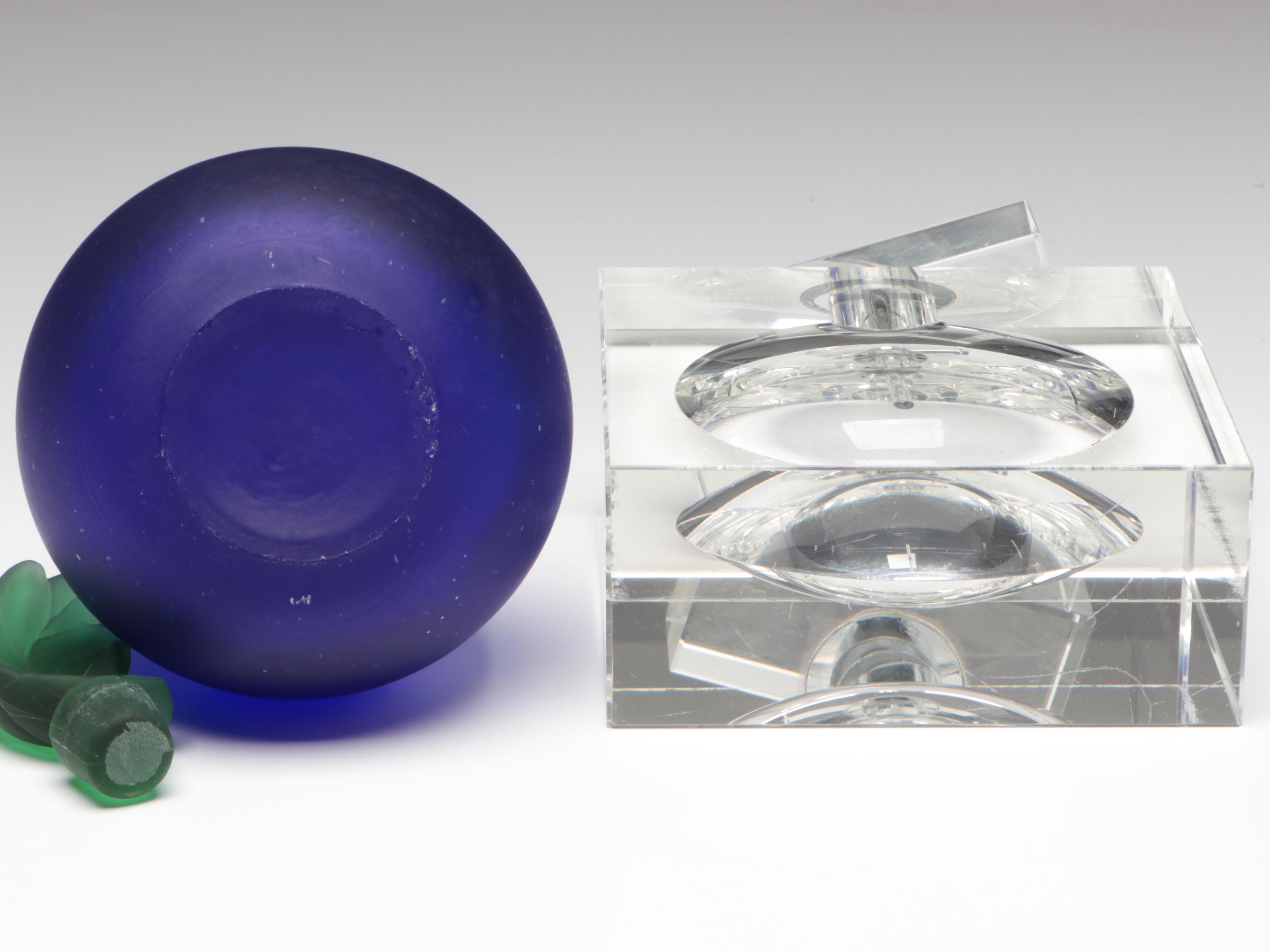 Guerlain "Parure" Glass Perfume Bottle with Other Glass Perfume Bottles