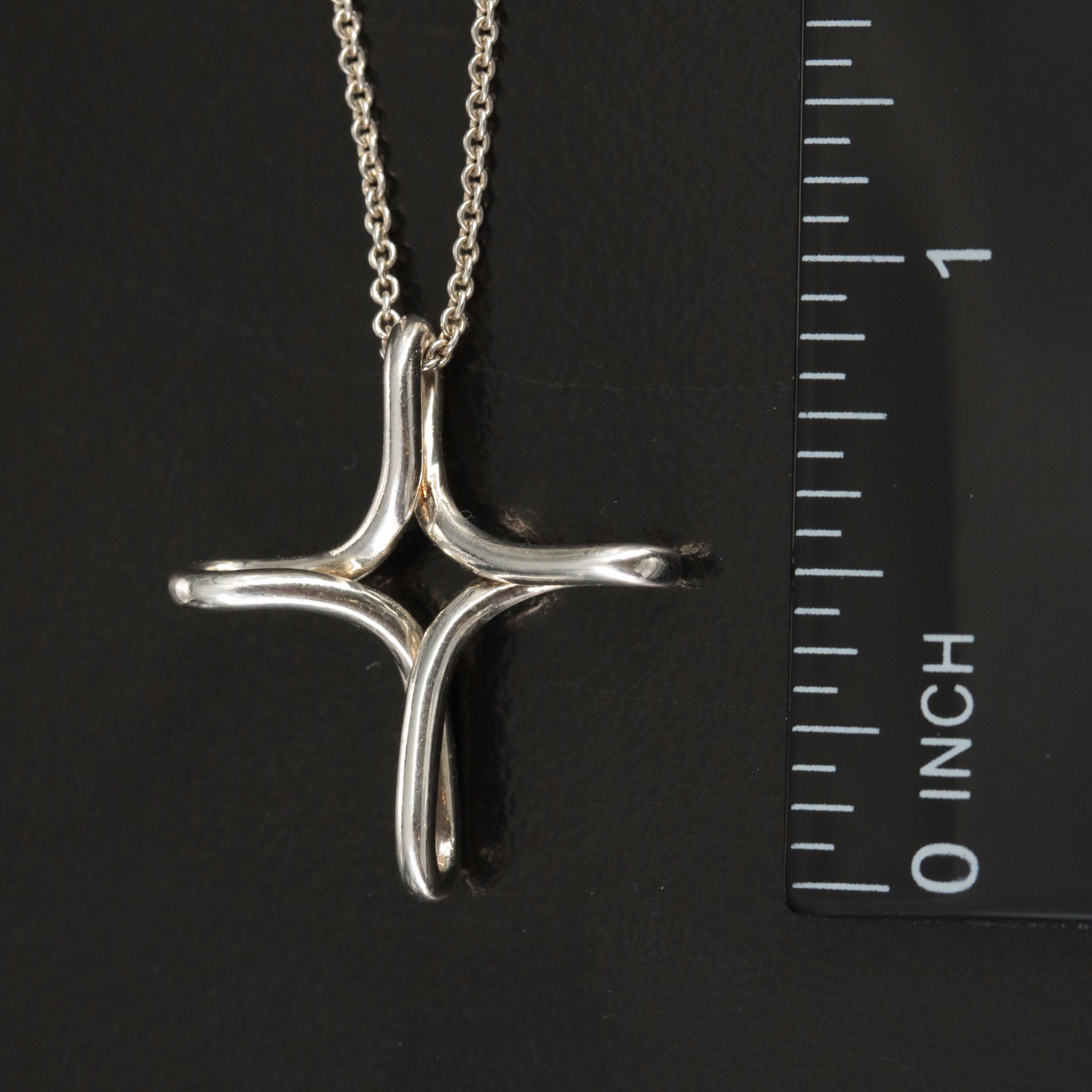 Elsa Peretti for Tiffany & Co. "Infinity" Sterling Cross Pendant Necklace