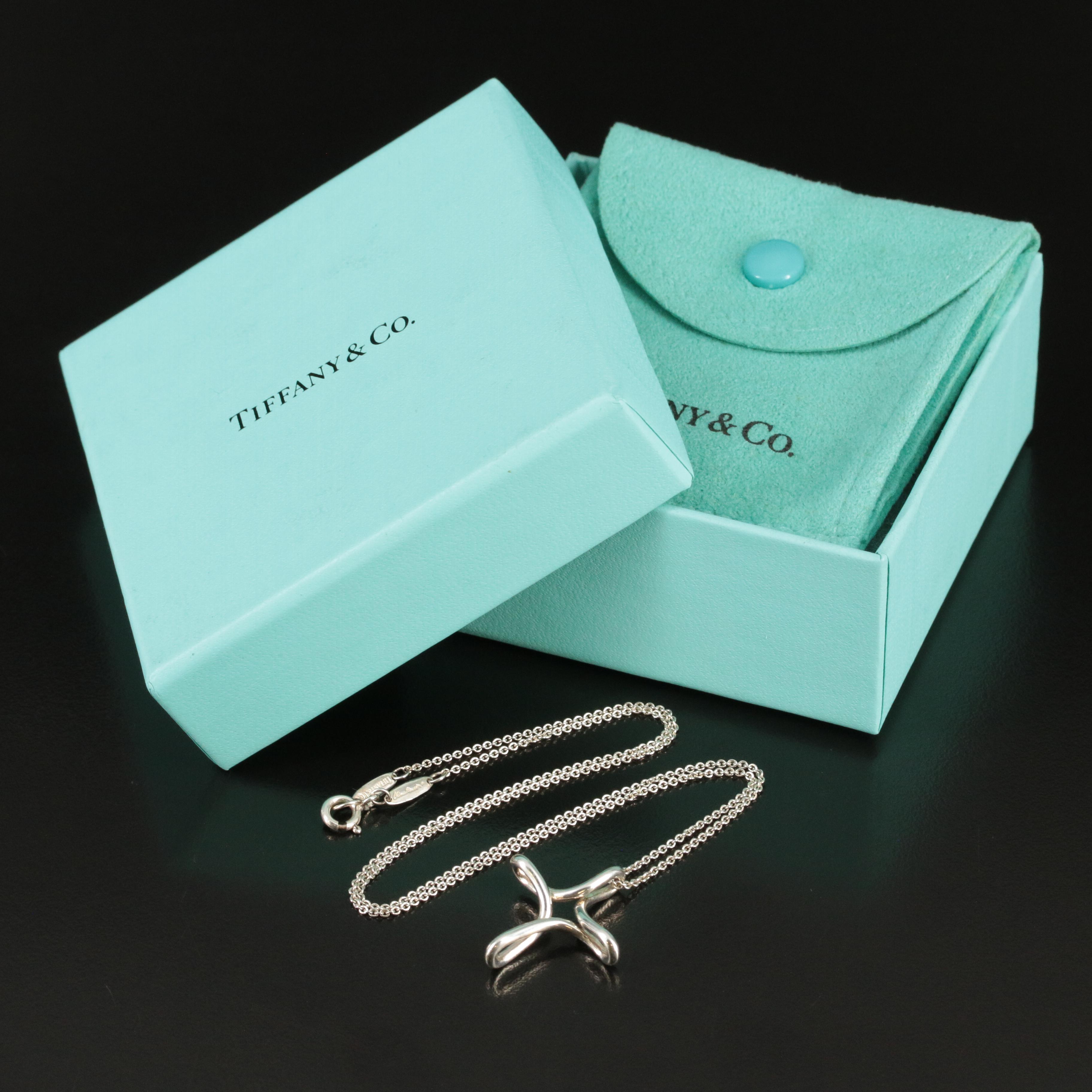 Elsa Peretti for Tiffany & Co. "Infinity" Sterling Cross Pendant Necklace