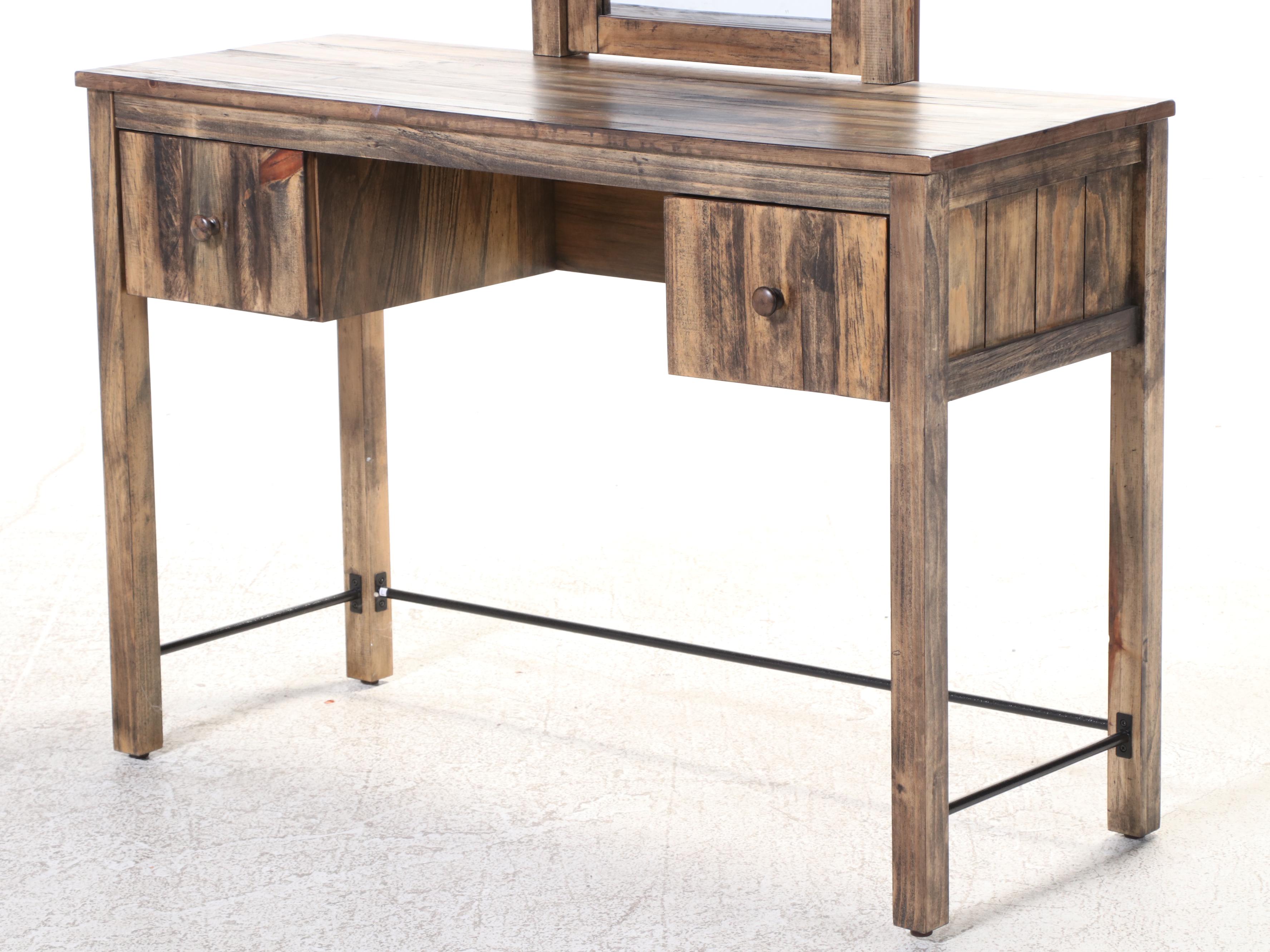 Integra Indocabinet Industrial Style Vanity Table with Stool