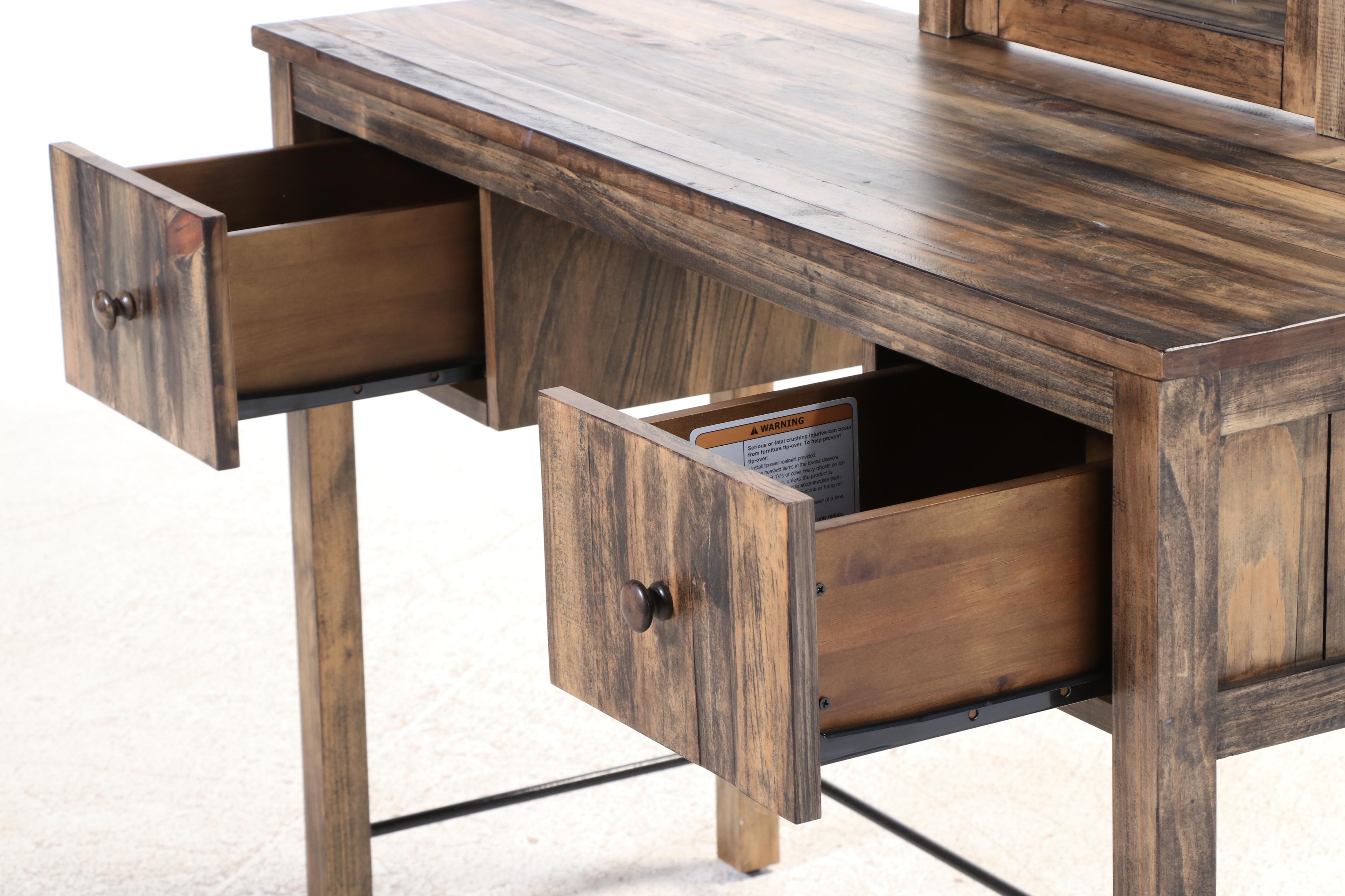 Integra Indocabinet Industrial Style Vanity Table with Stool