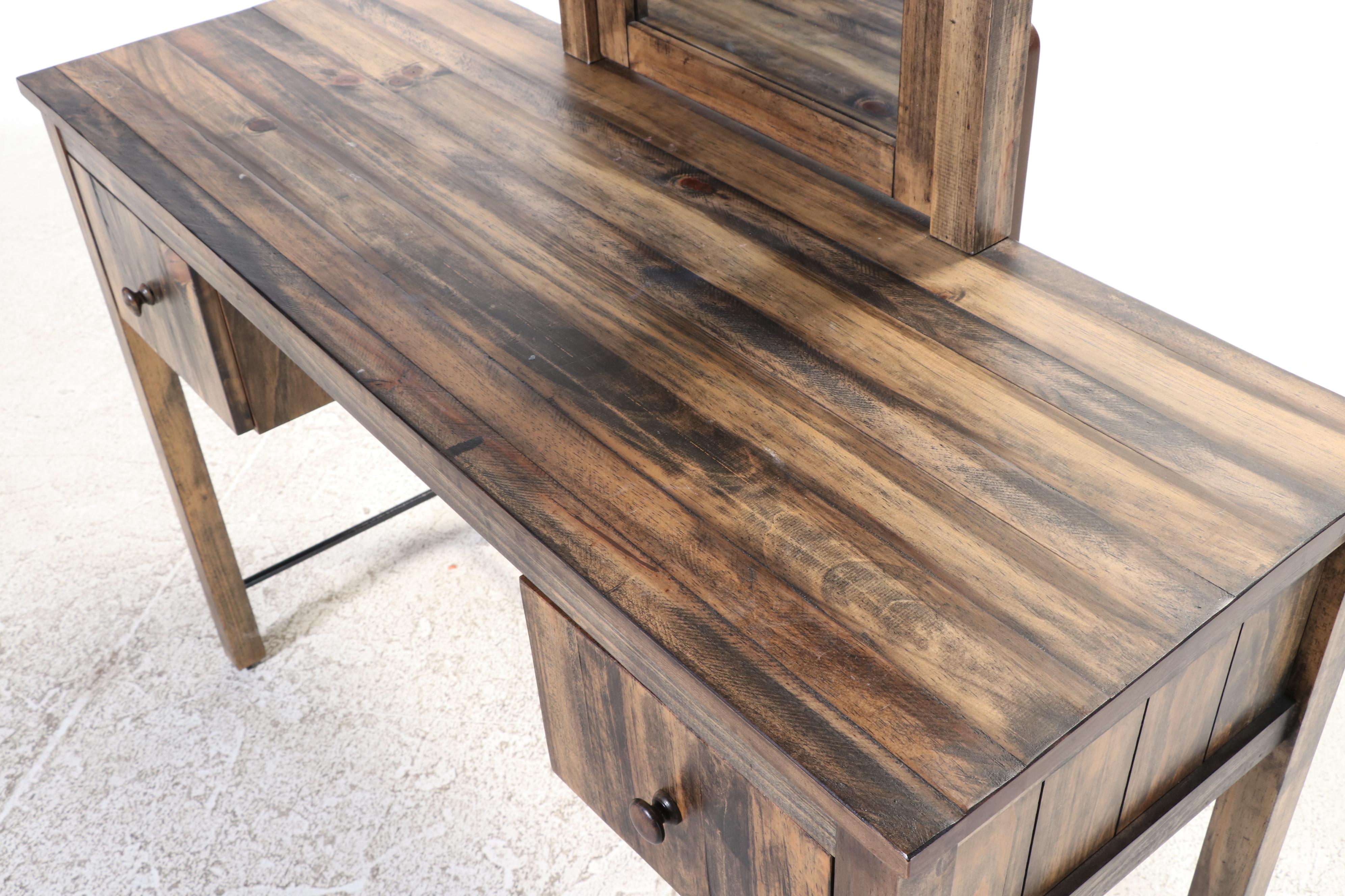 Integra Indocabinet Industrial Style Vanity Table with Stool