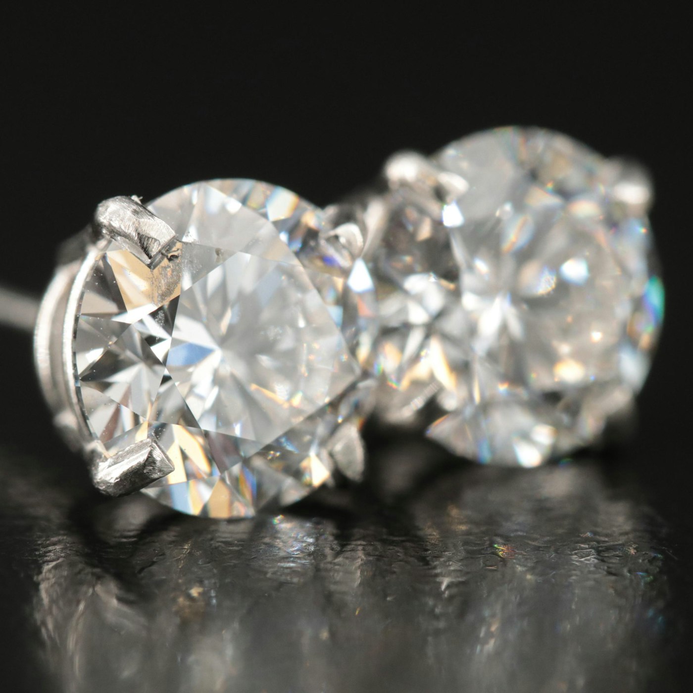 Platinum 4.15 CTW Lab Grown Diamond Stud Earrings with IGI Reports | EBTH