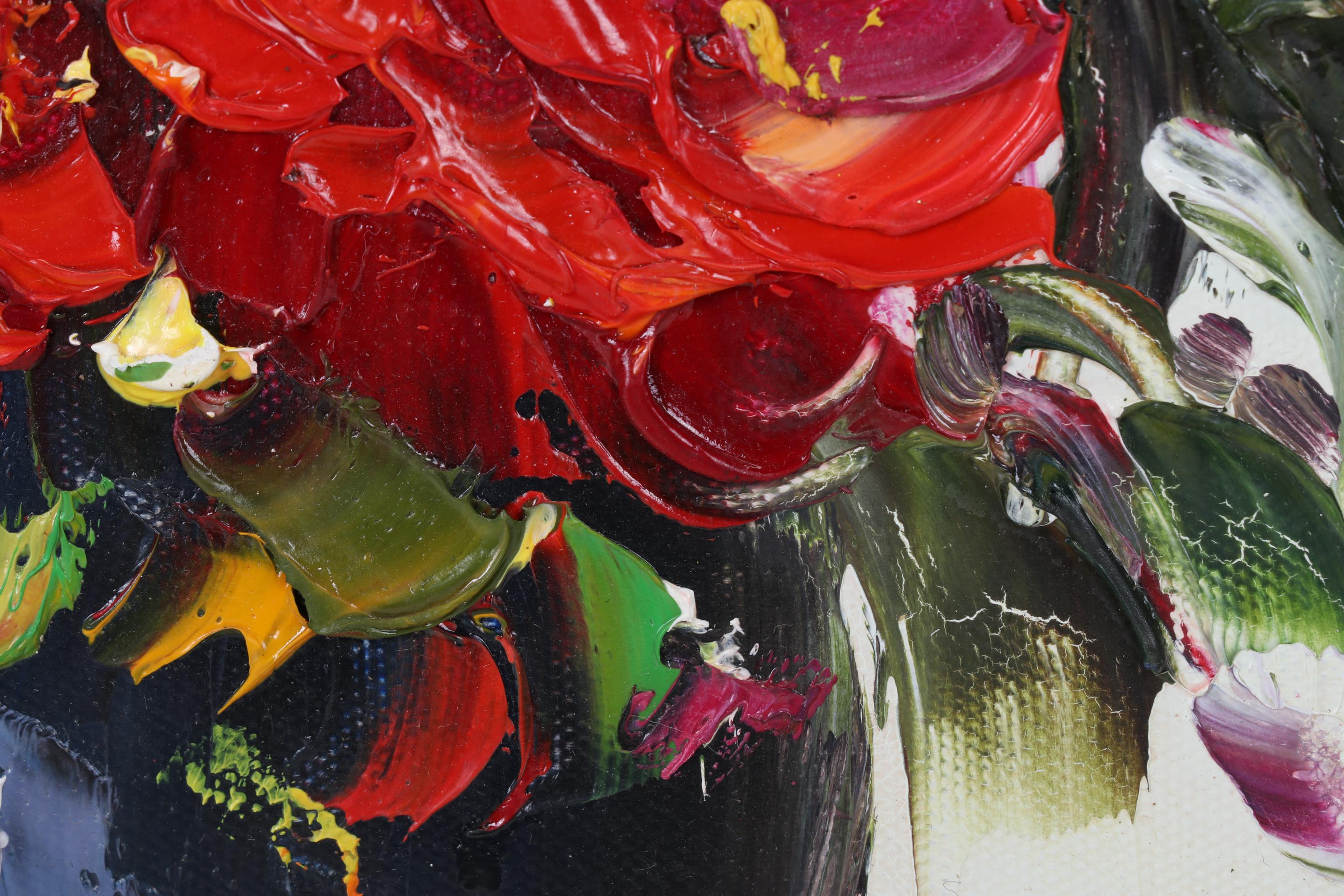 Floral Still Life Acrylic Impasto Painting