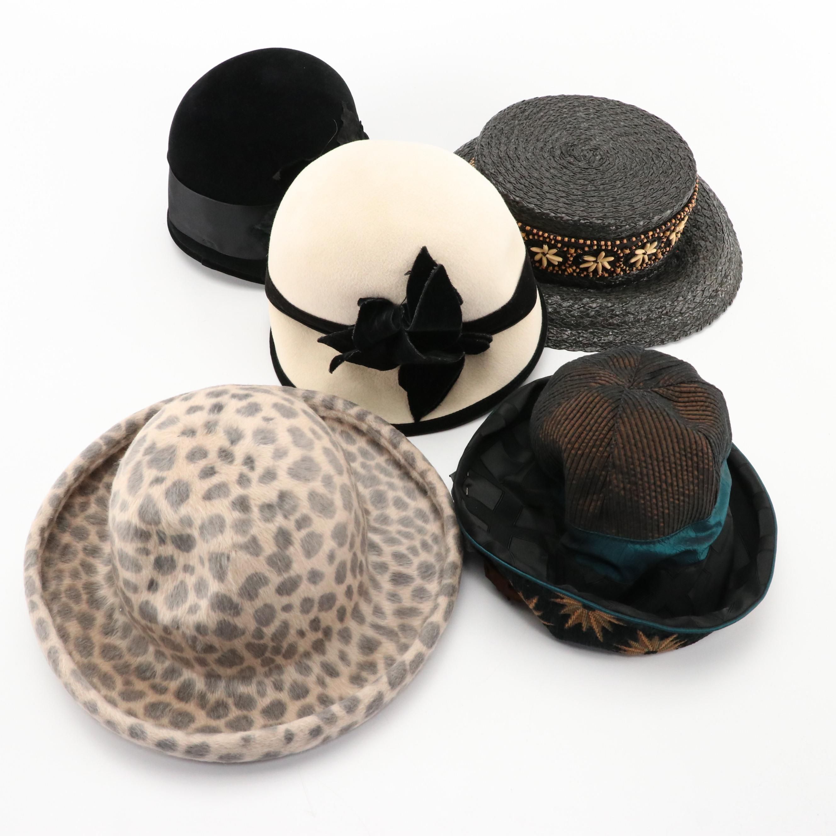 Eric Javits Brimmed Hats with Louise Green and Other Cloche Hats, Boxes