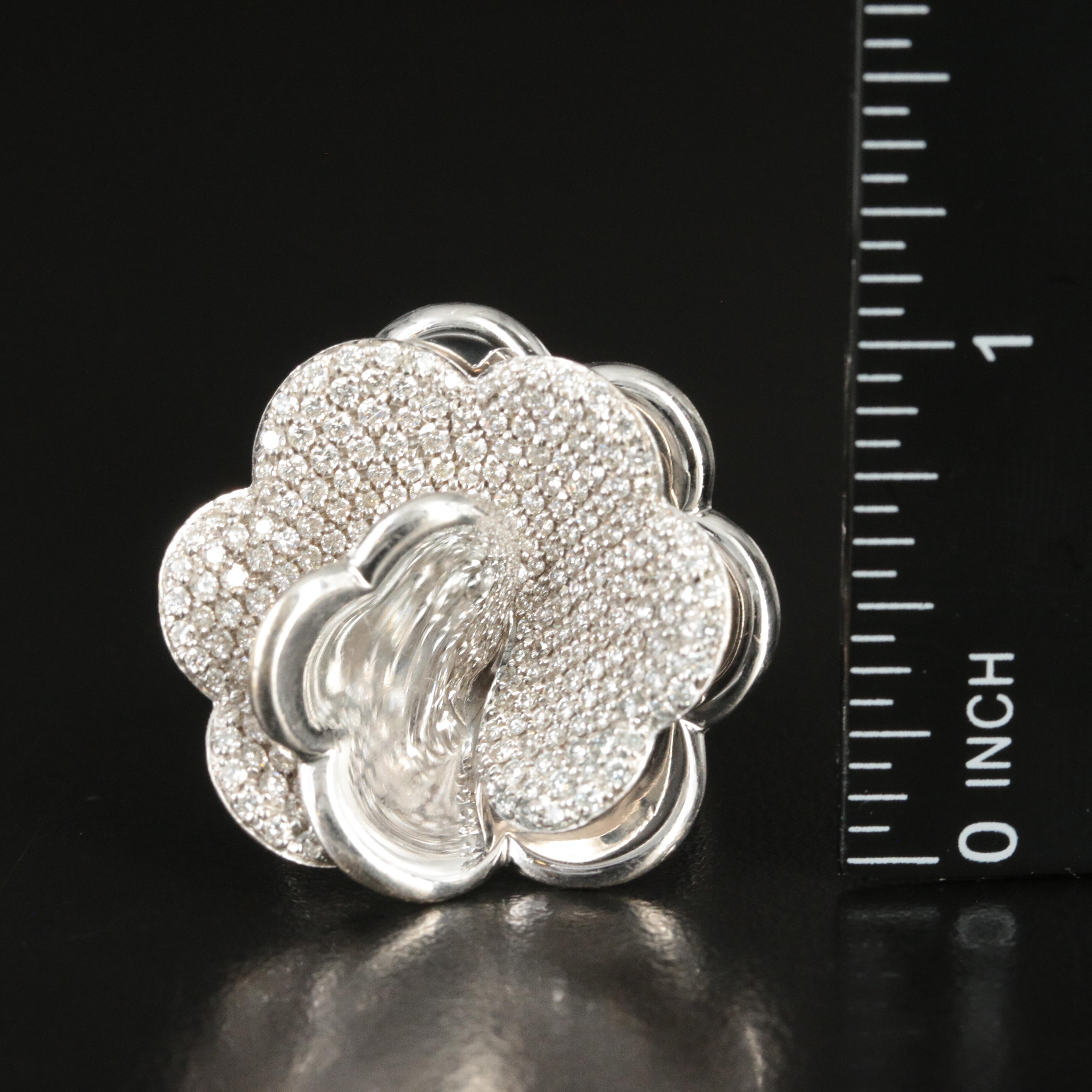 Giorgio Visconti 18K 3.03 CTW Diamond Pavè Flower Ring