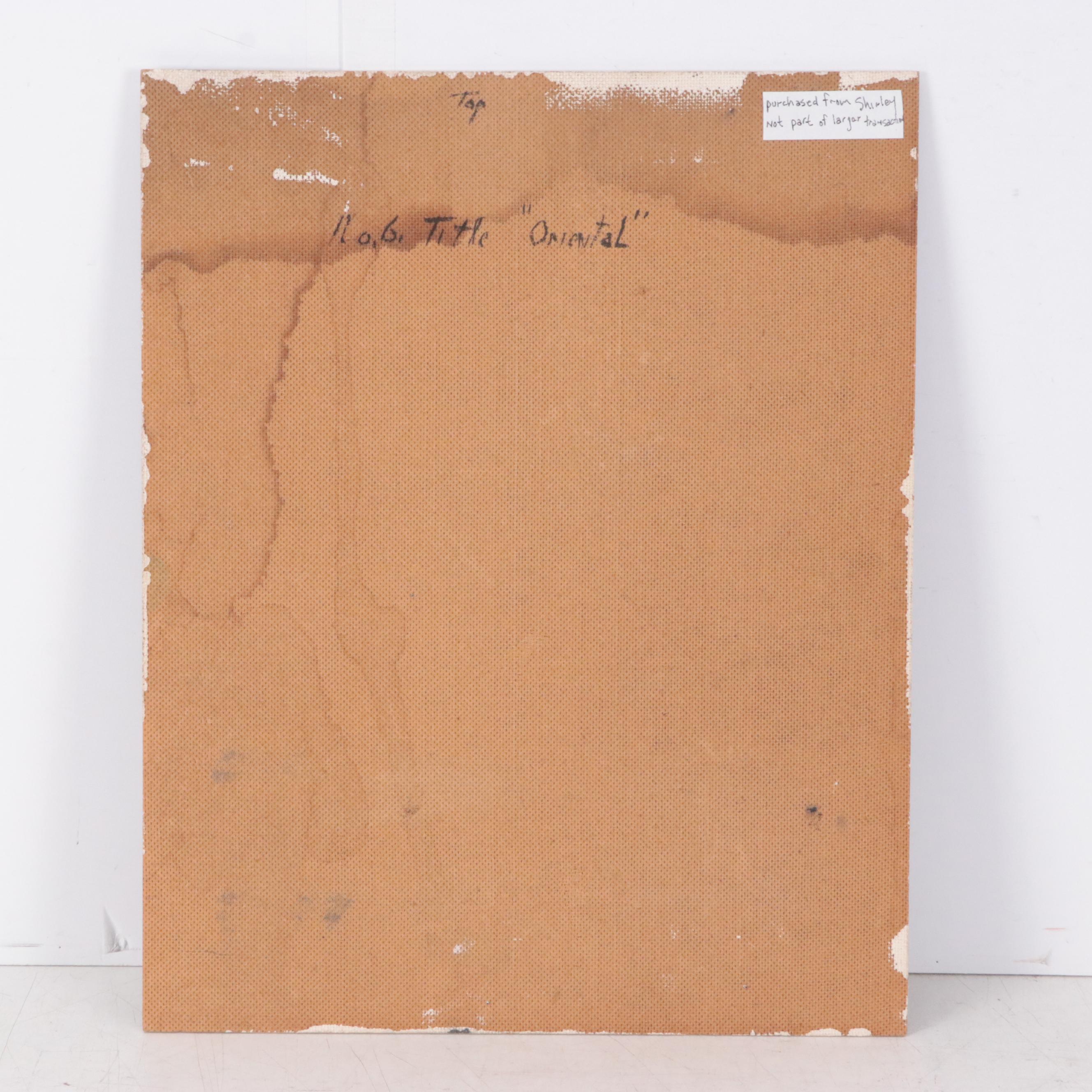 Charles Ragland Bunnell Abstract Expressionist Oil Painting "Oriental," 1957