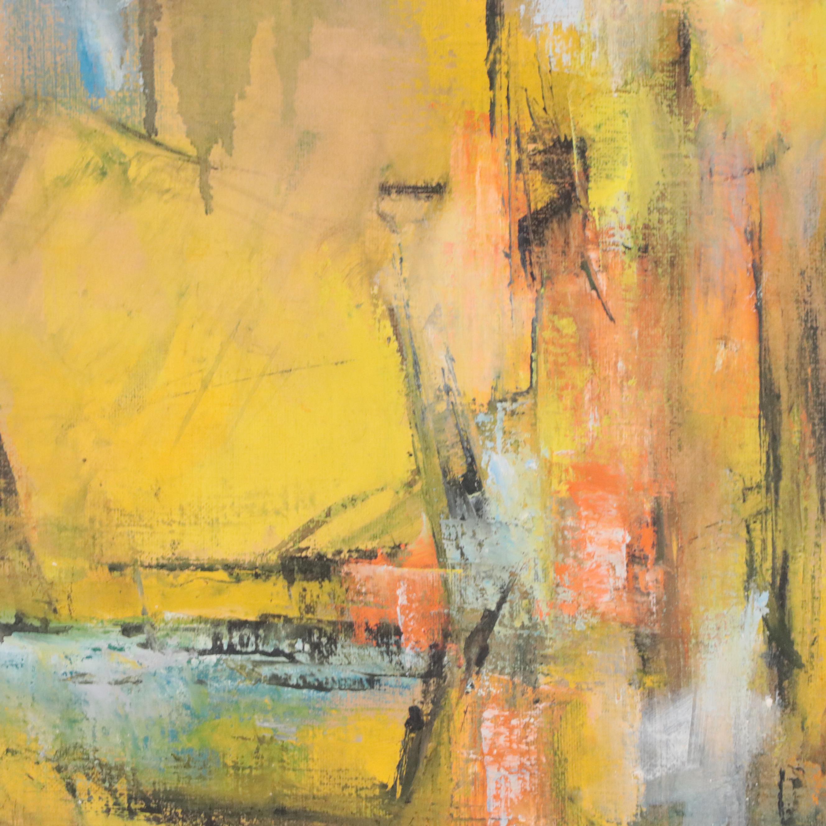 Charles Ragland Bunnell Abstract Expressionist Oil Painting, 1963