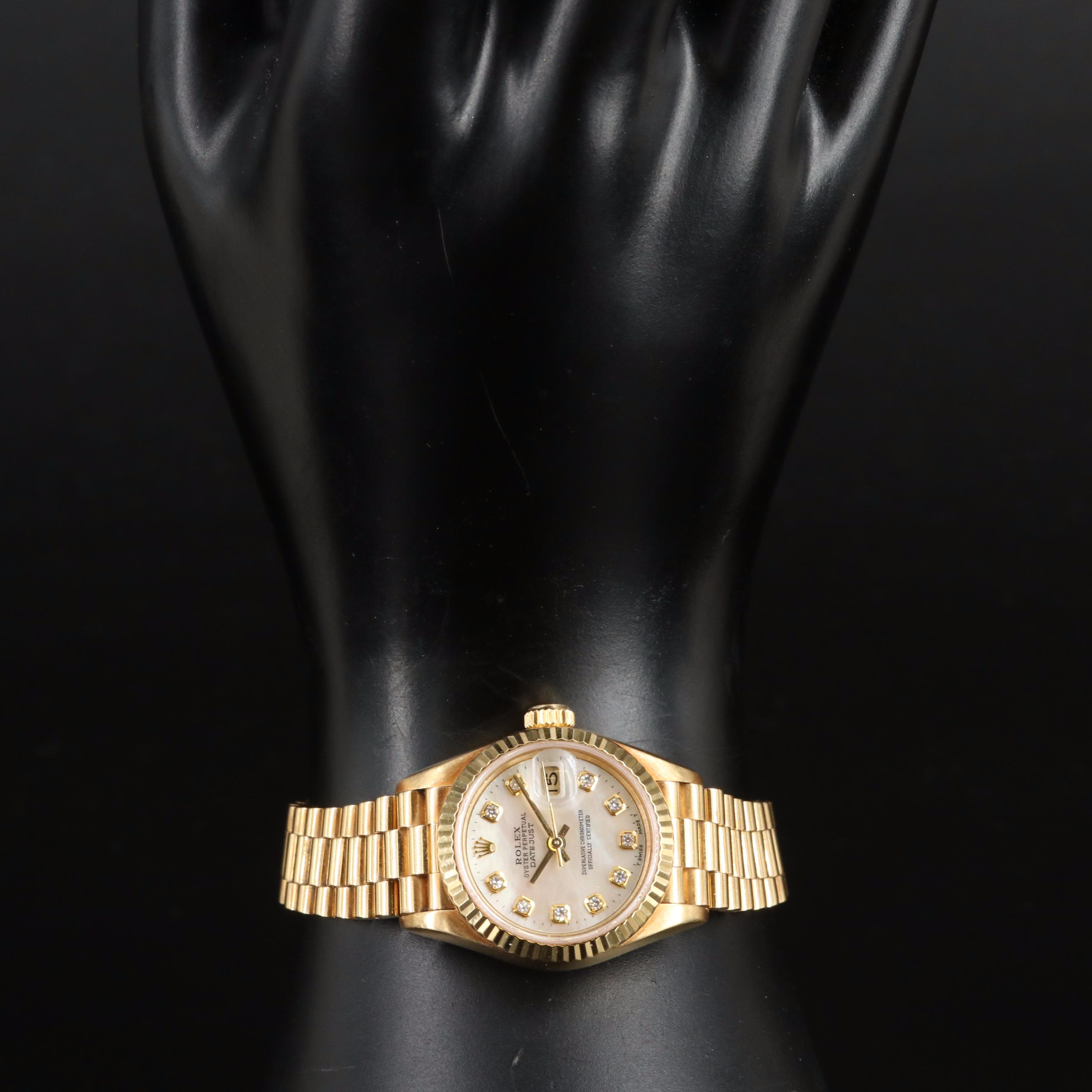 1993 Rolex Datejust Watch with Mother-of-Pearl, Diamond Dial