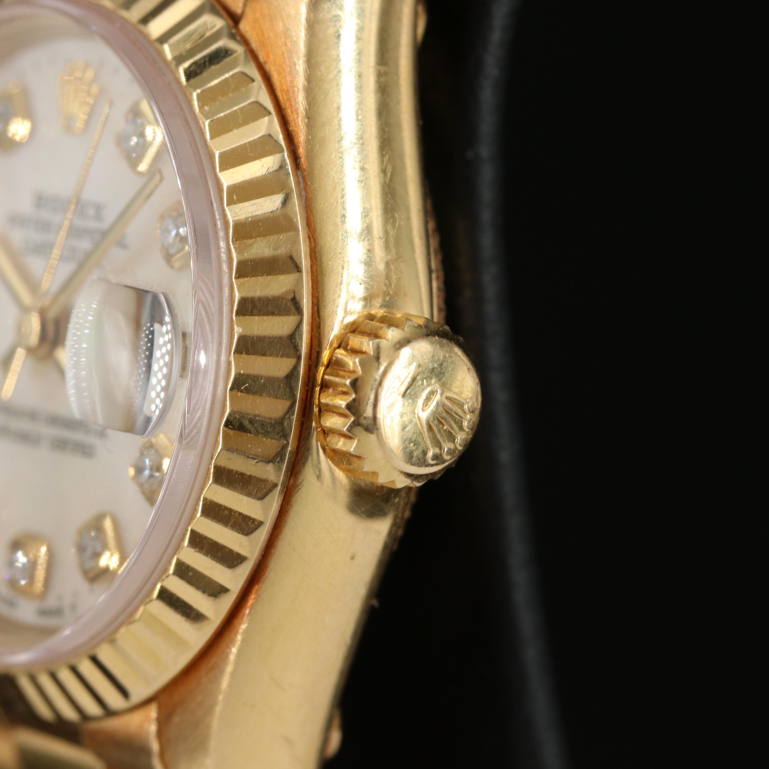1993 Rolex Datejust Watch with Mother-of-Pearl, Diamond Dial
