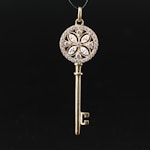 Sterling CZ Key Pendant