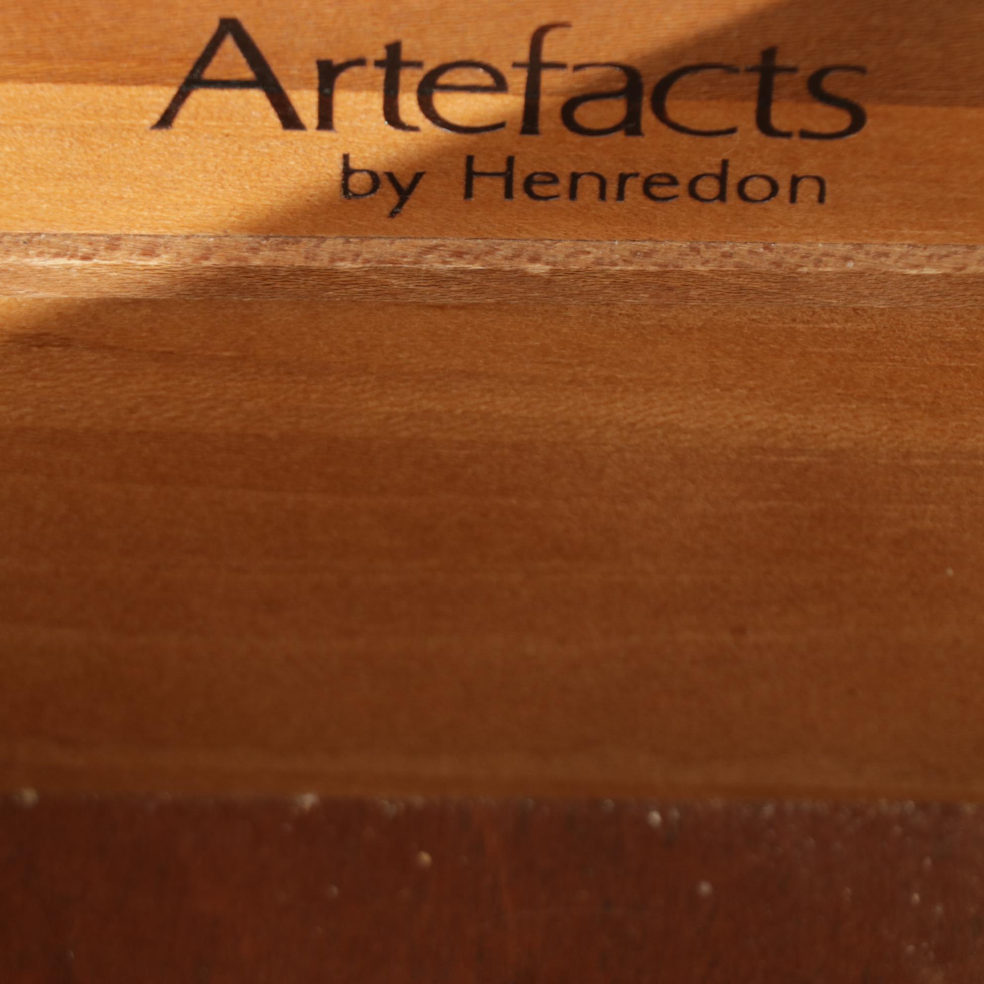 Henredon "Artefacts" Pecan Campaign Style Dresser with King Size Headboard