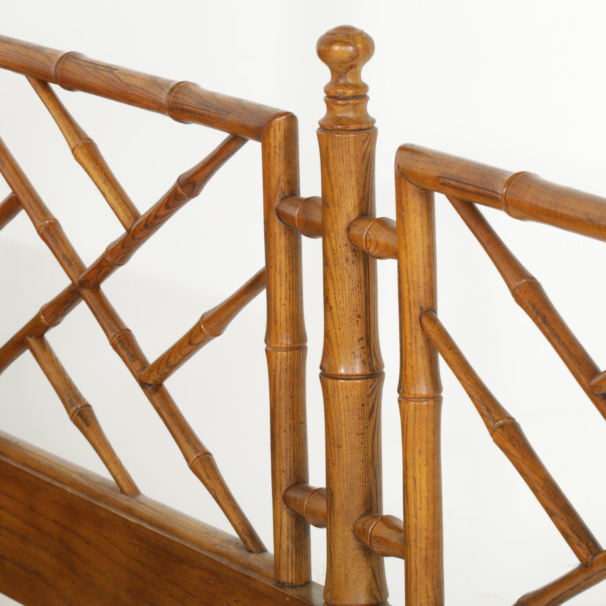 Henredon "Artefacts" Pecan Campaign Style Dresser with King Size Headboard