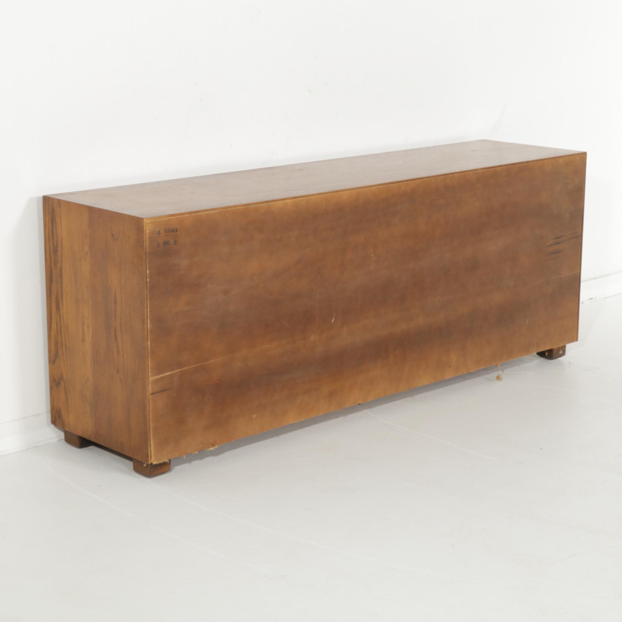 Henredon "Artefacts" Pecan Campaign Style Dresser with King Size Headboard