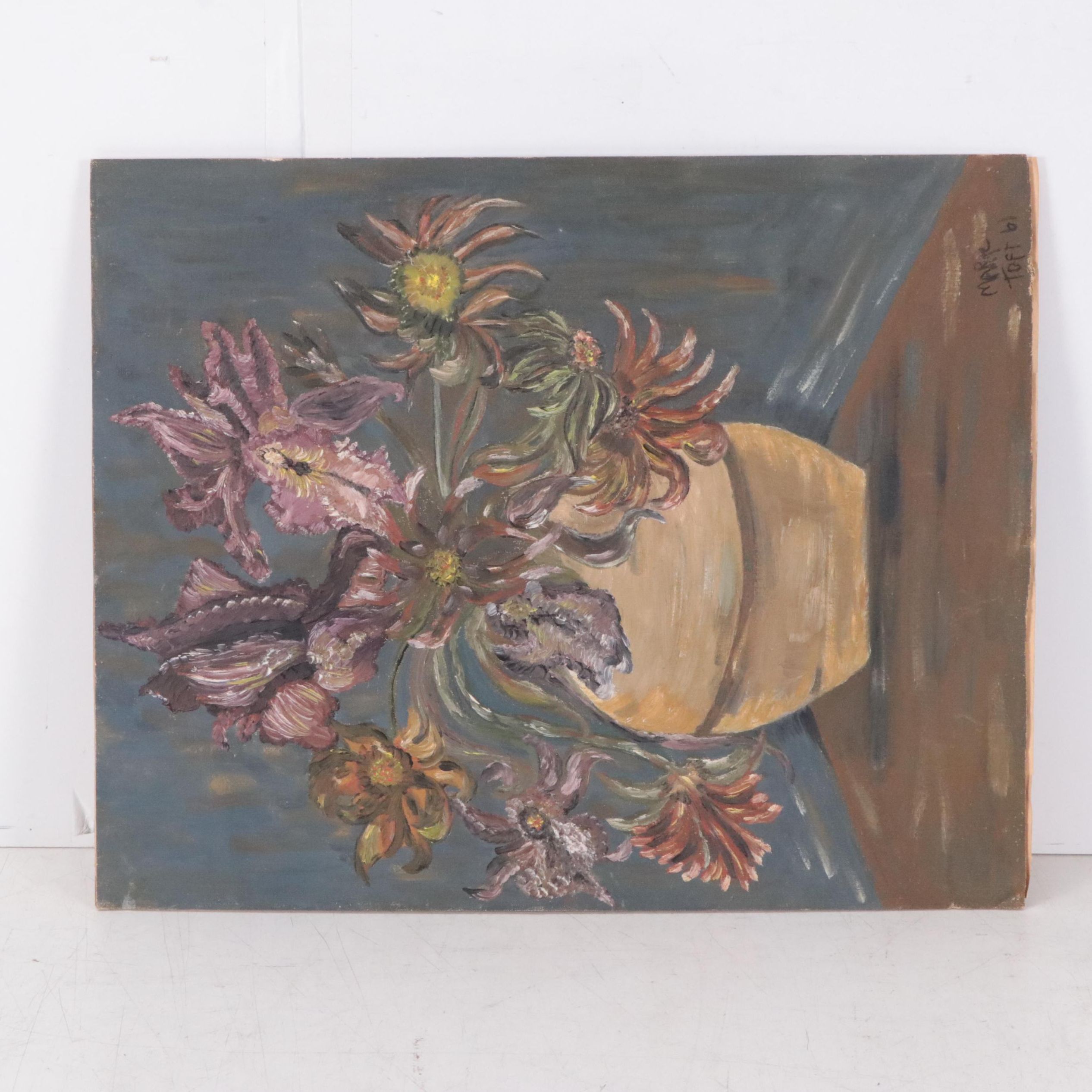 Charles Ragland Bunnell Abstract Expressionist Oil Painting, 1963