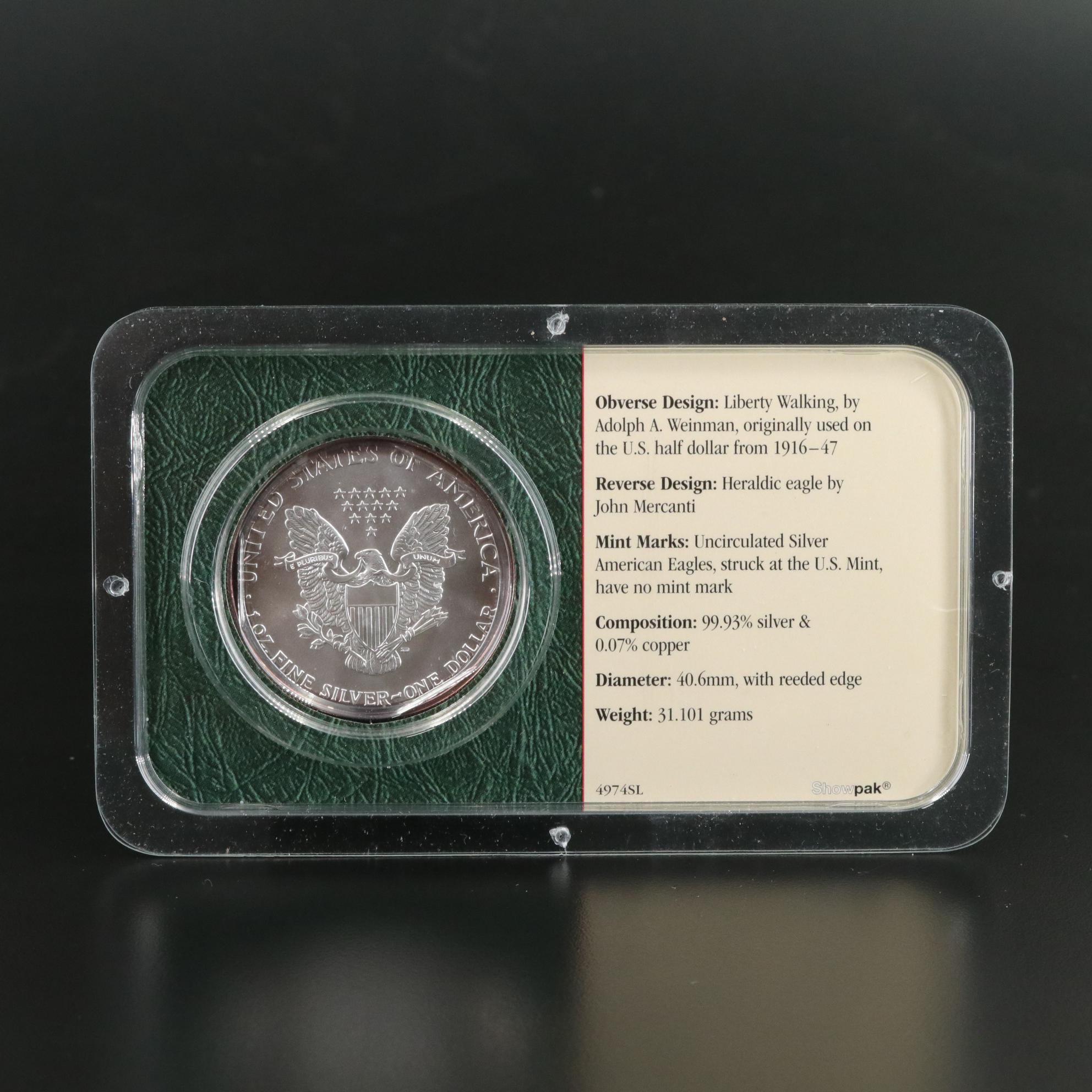 Three Different Date Uncirculated American Silver Eagles