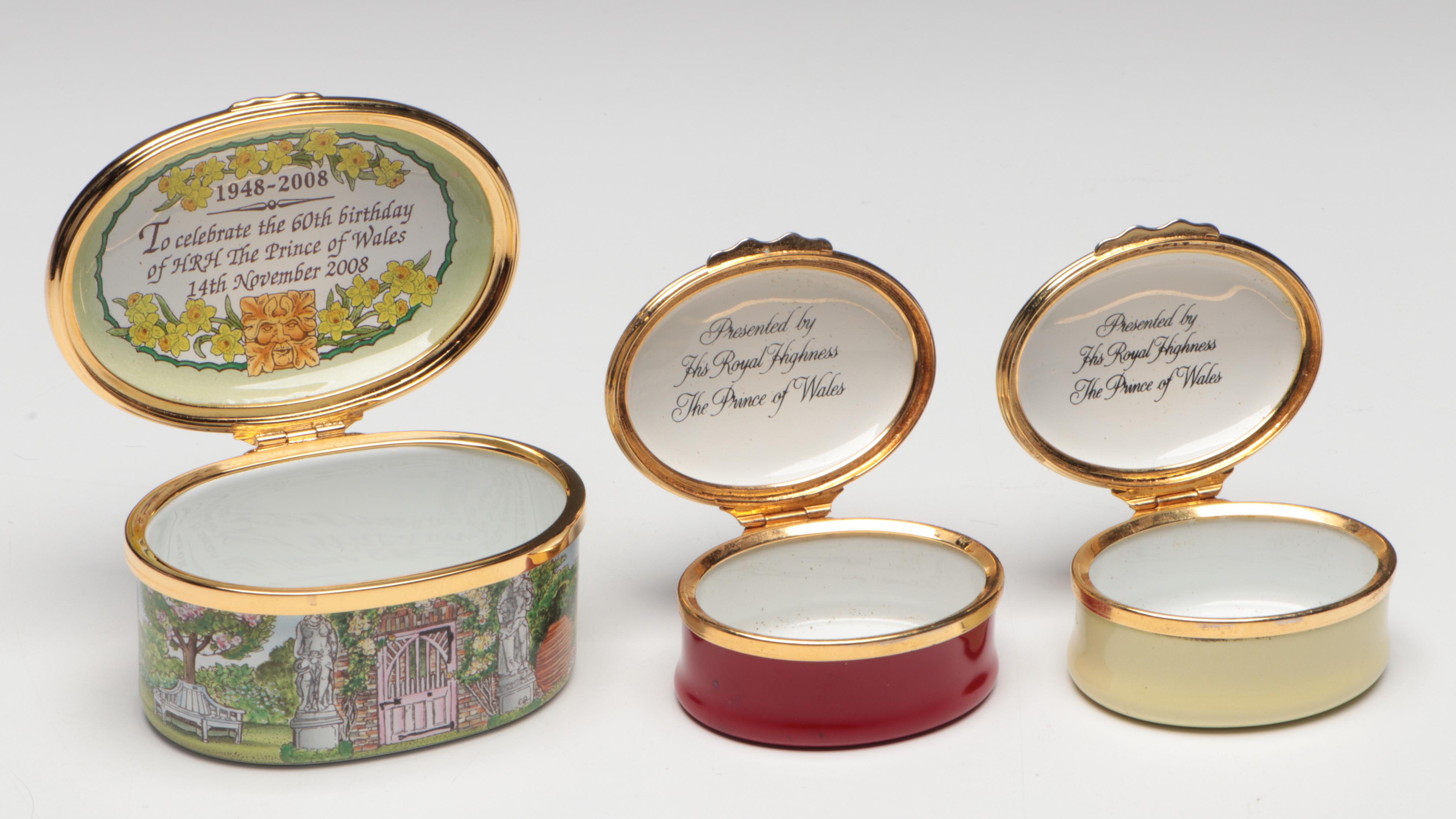 Halcyon Days Limited Edition Commemorative English Monarchy Boxes