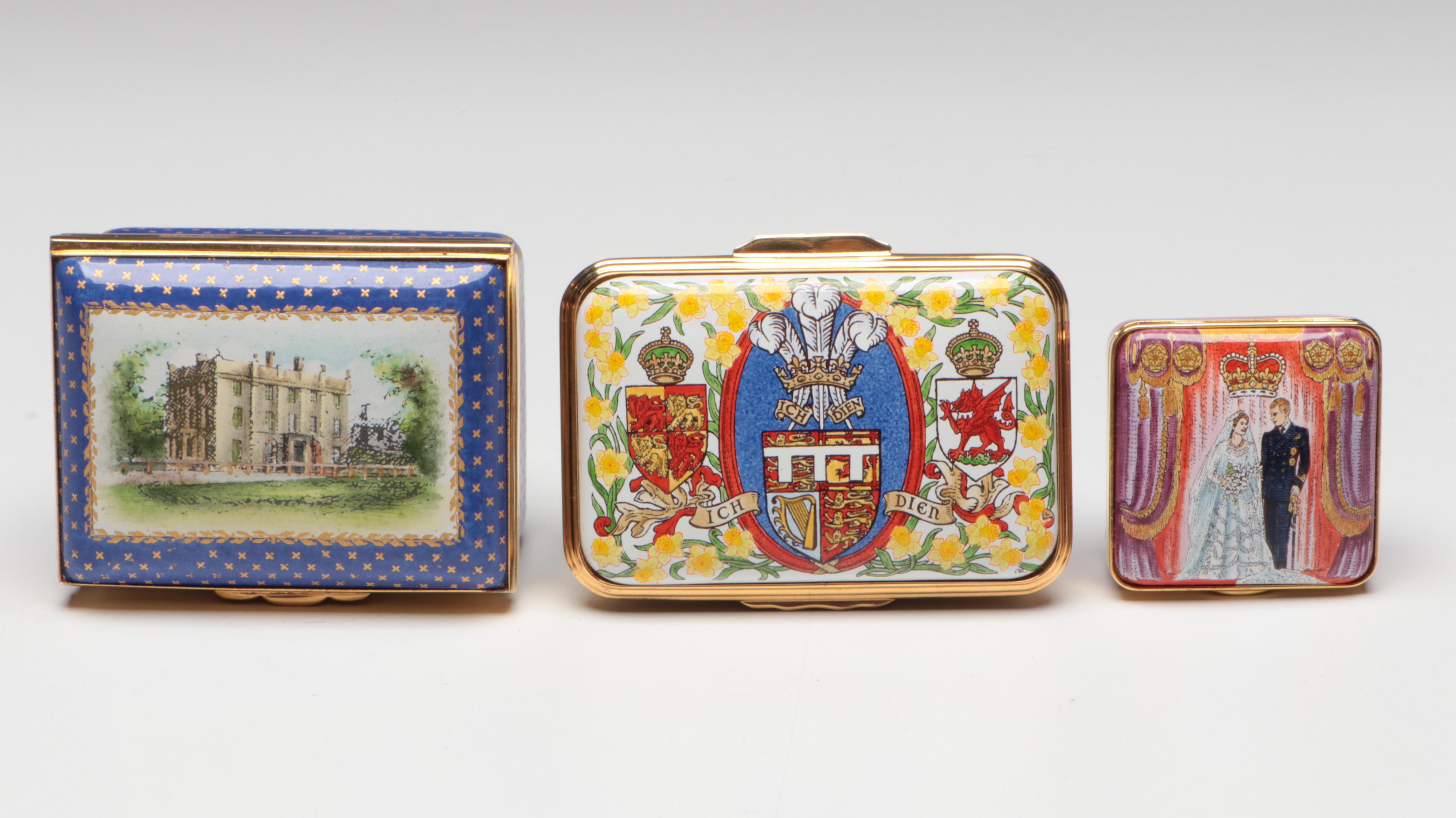 Halcyon Days Limited Edition Commemorative English Monarchy Boxes