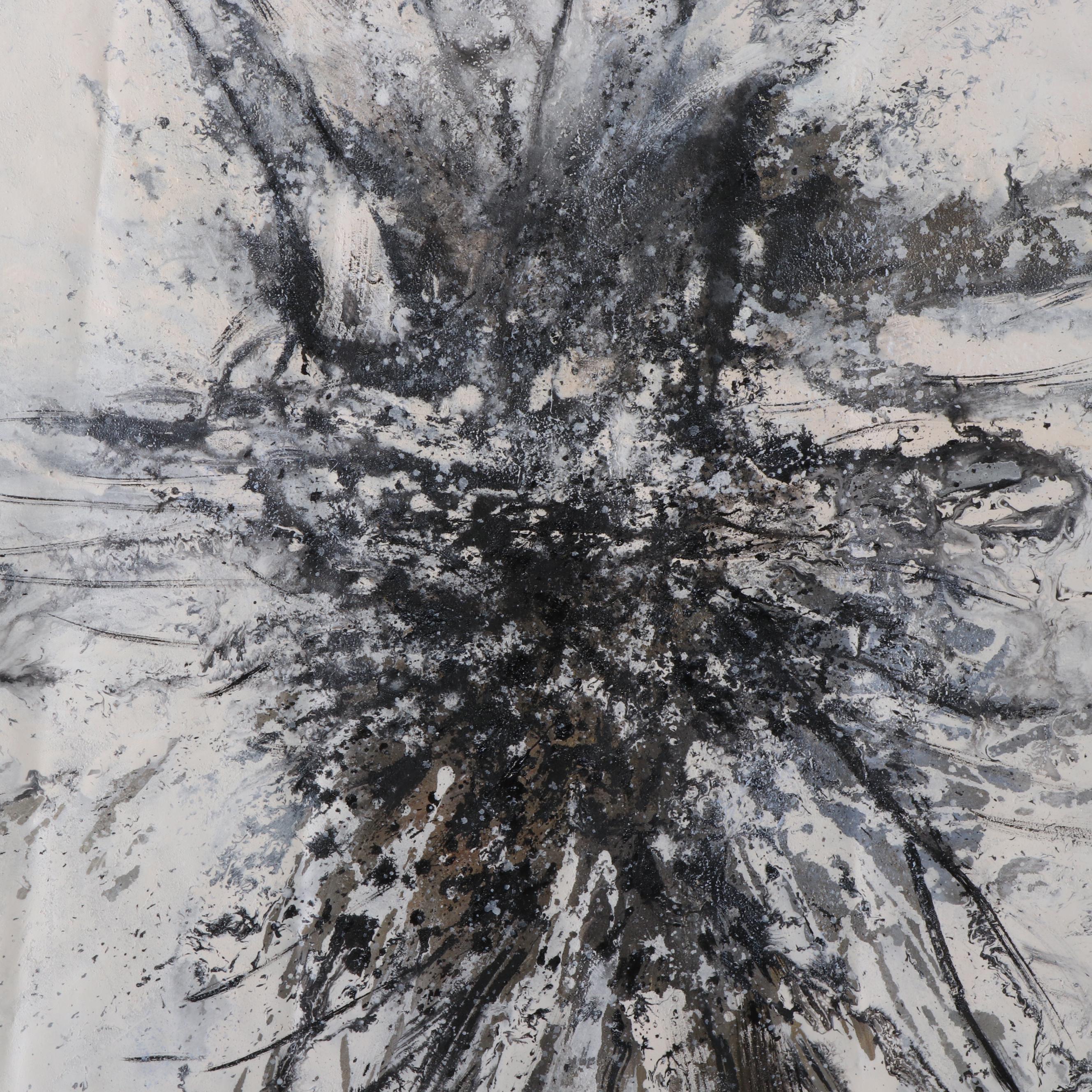 Large-Scale Abstract Oil Painting on Unstretched Canvas