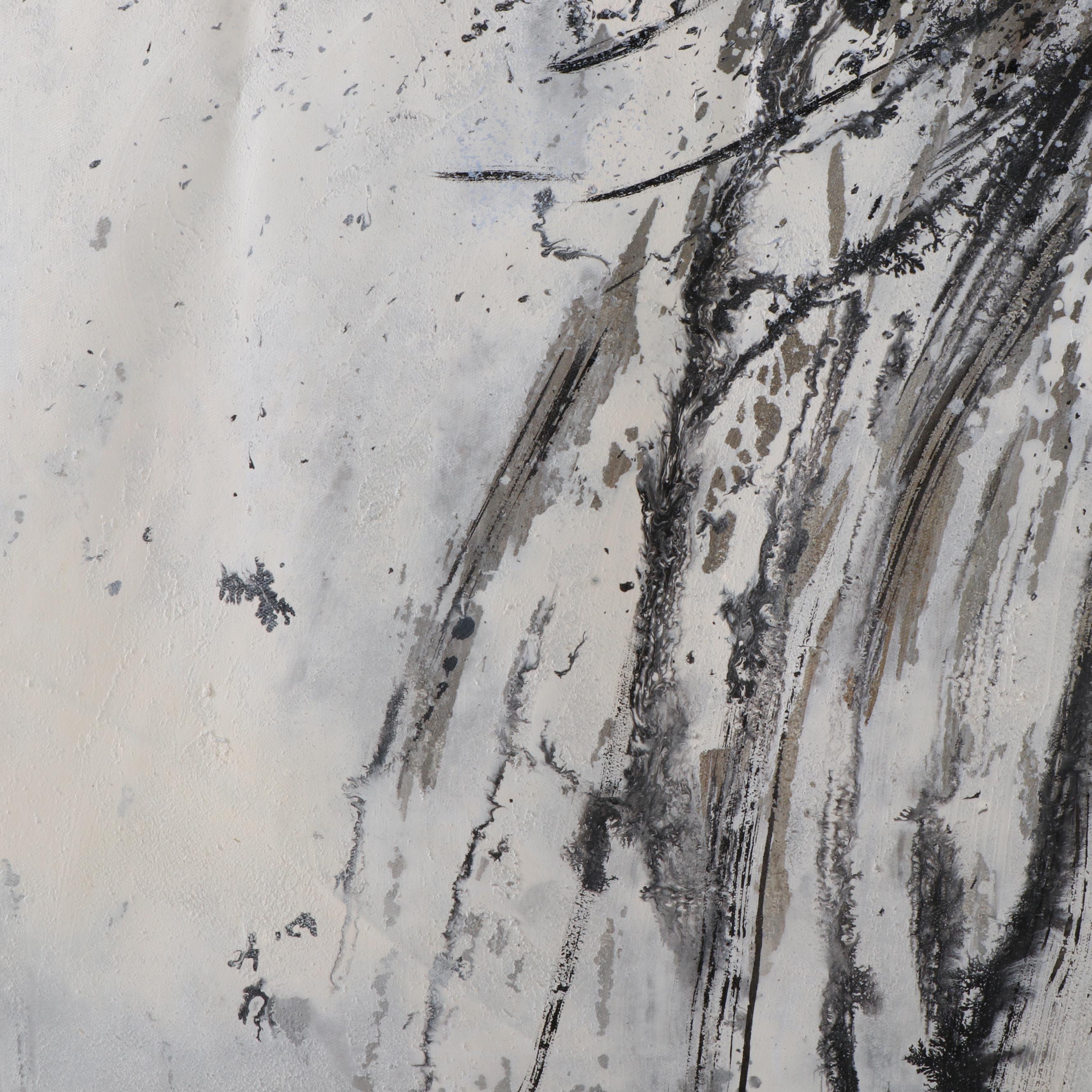 Large-Scale Abstract Oil Painting on Unstretched Canvas