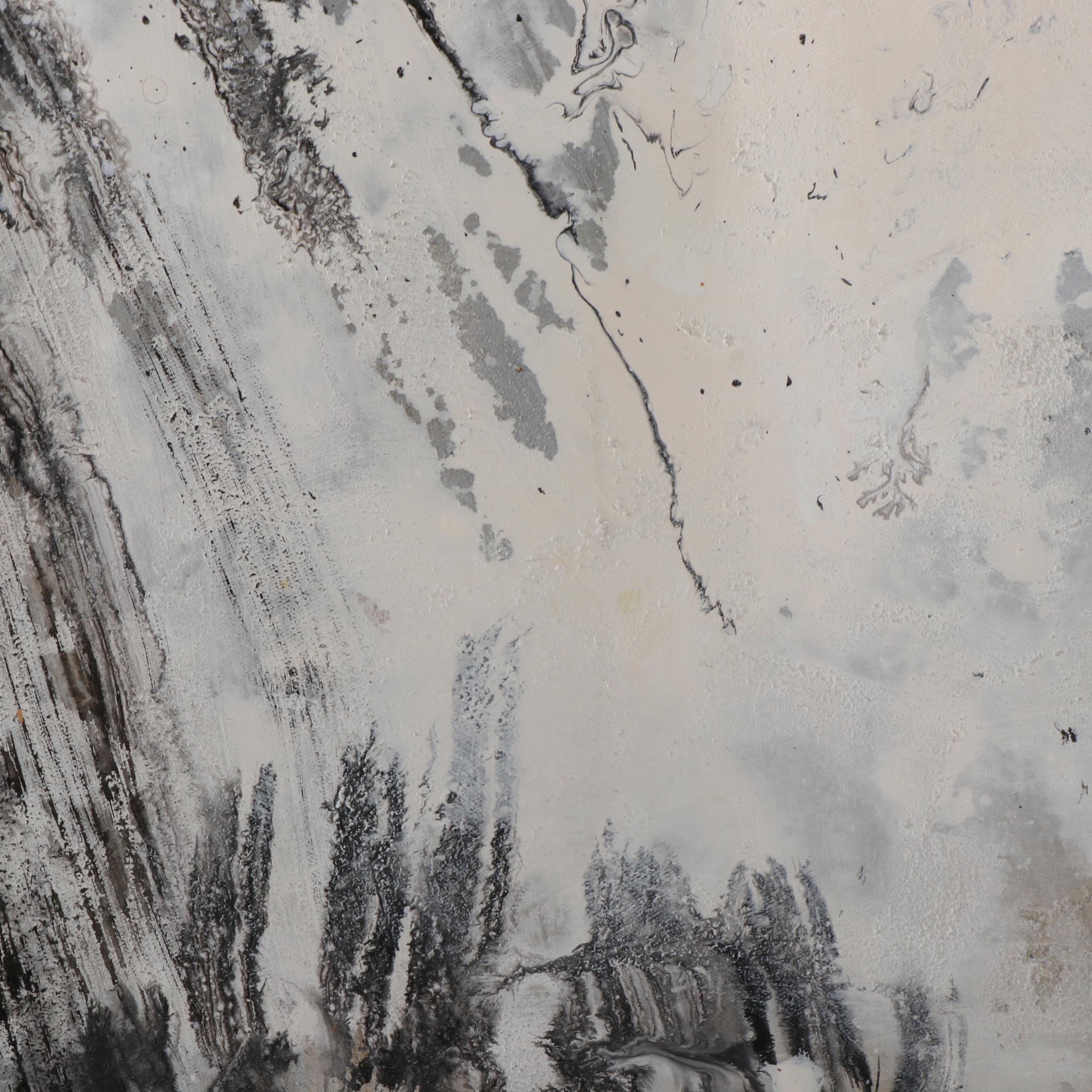 Large-Scale Abstract Oil Painting on Unstretched Canvas