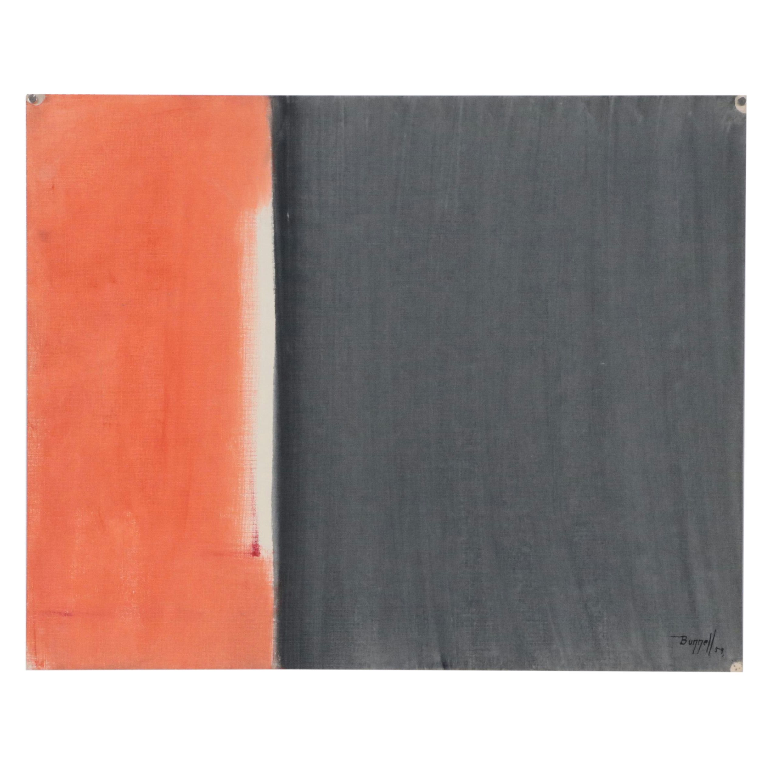 Charles Ragland Bunnell Abstract Color Field Painting, 1959